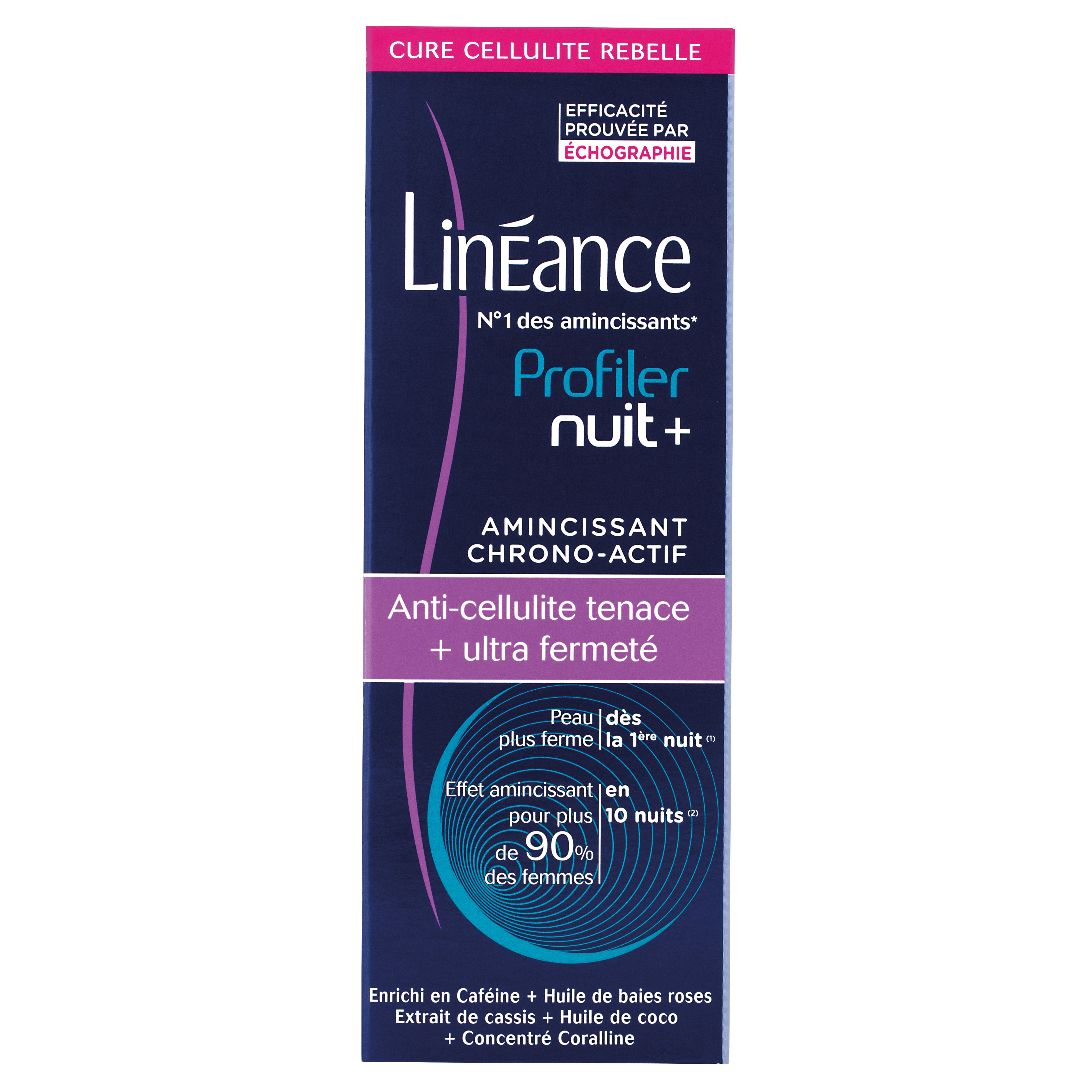 Voir la diapositive 2 : LINEANCE Profiler nuit+ crème anti-cellulite tenace et fermeté 180ml