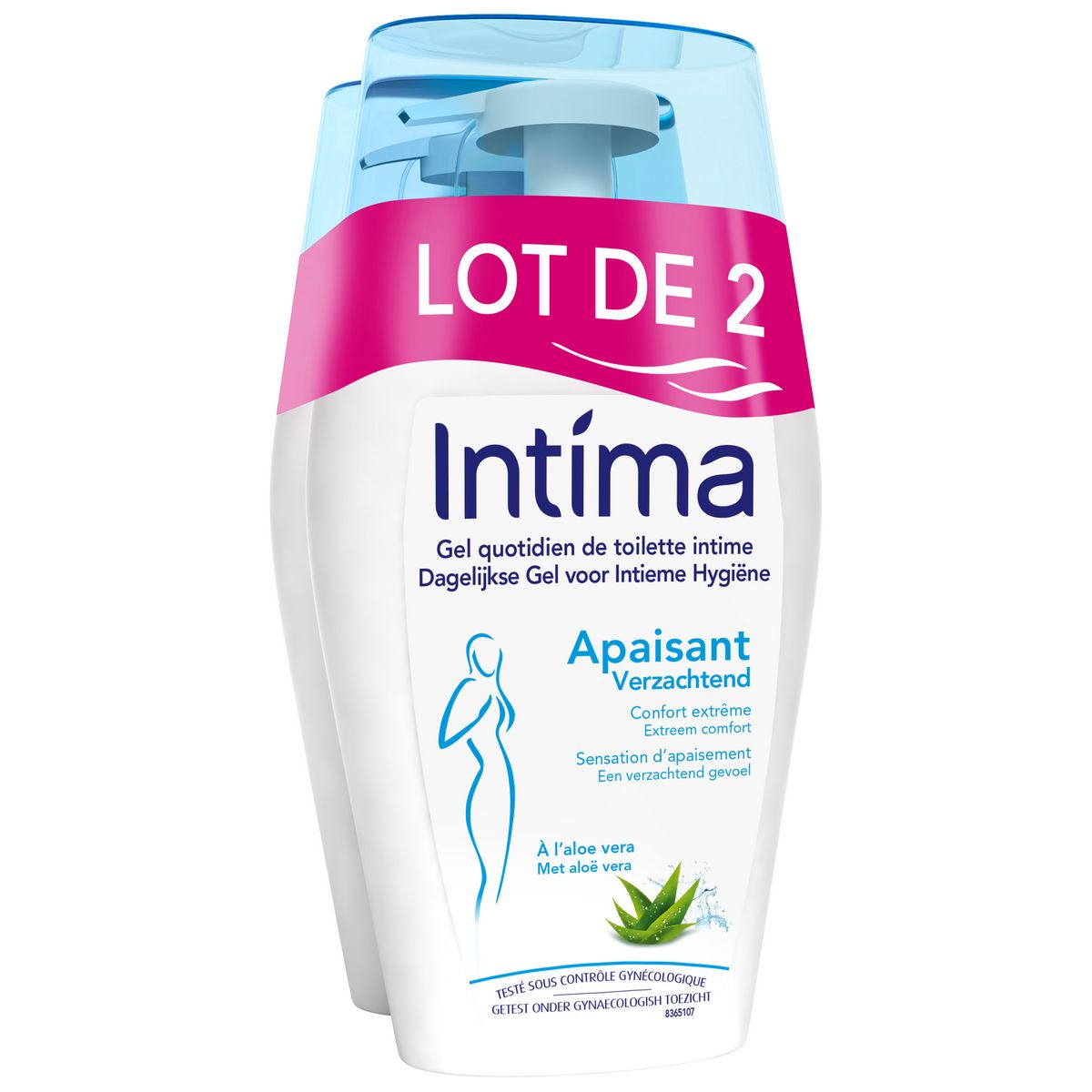 INTIMA Gel de toilette intime apaisant aloé verra 2x200ml