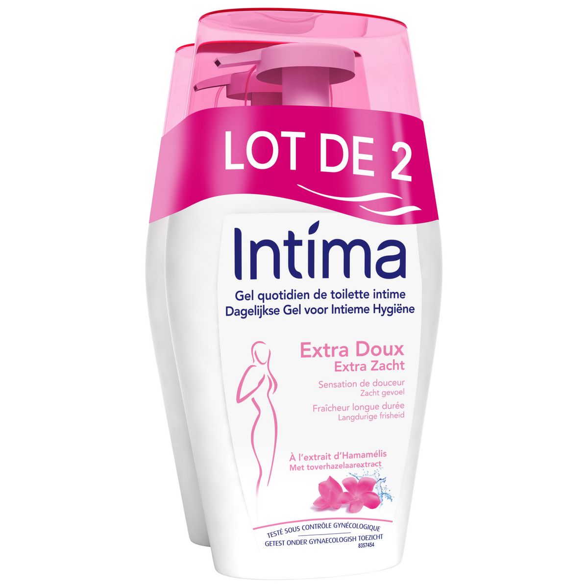 INTIMA Gel de toilette intime extra doux à l'extrait d'hamamélis 2x200ml