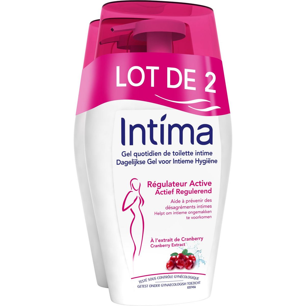INTIMA Gel hygiène intime régulateur active au cranberry 2x200ml