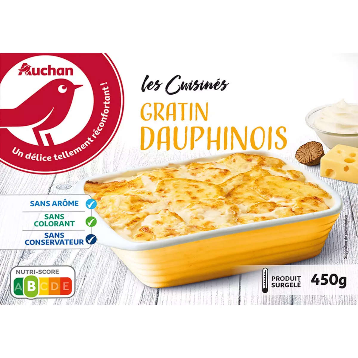 AUCHAN Gratin dauphinois 3 portions 450g