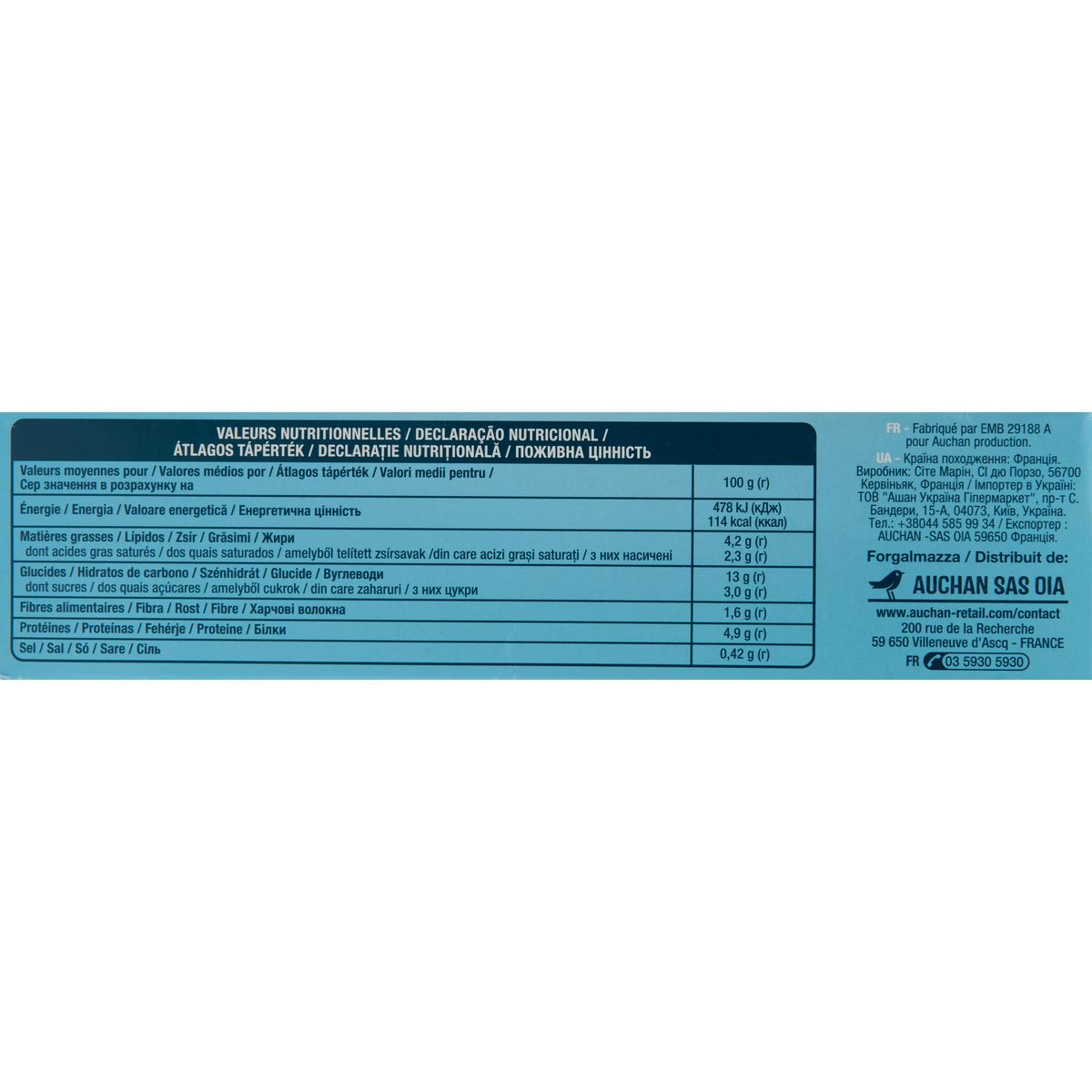 AUCHAN Gratin dauphinois 3 portions 450g