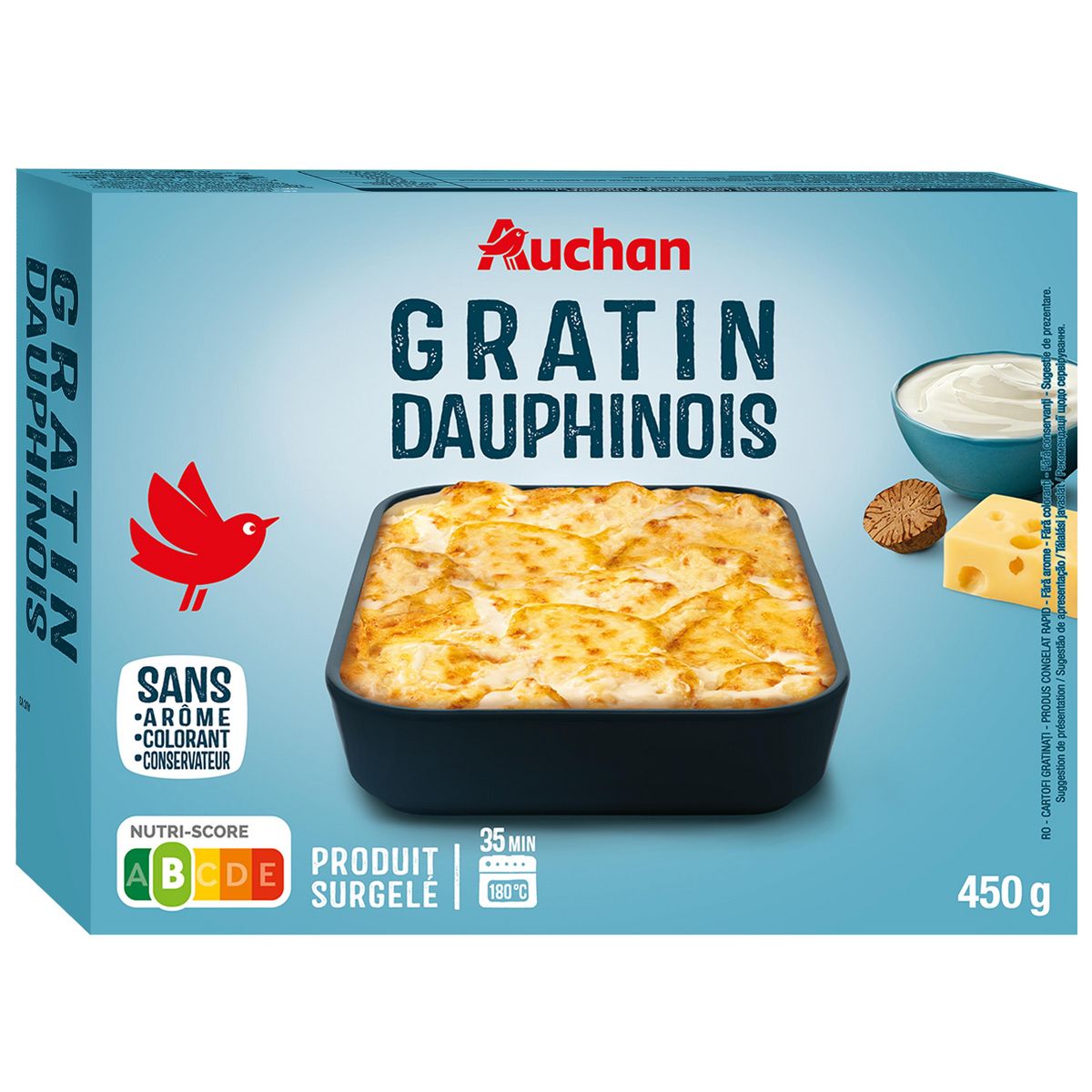 AUCHAN Gratin dauphinois 3 portions 450g