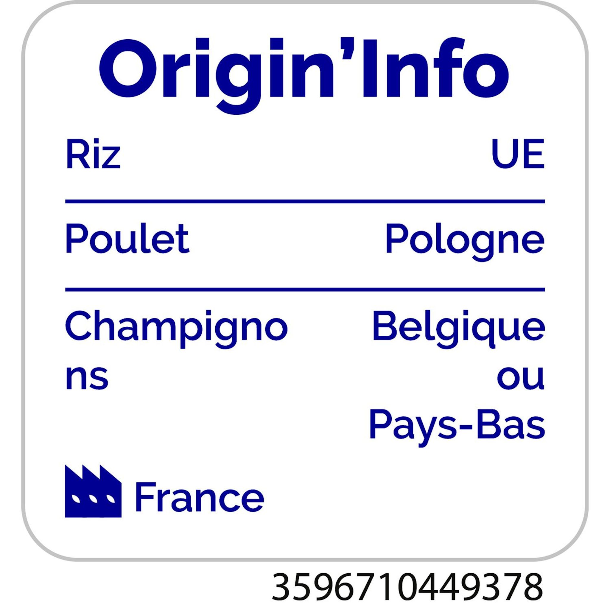 Voir la diapositive 2 : AUCHAN Blanquette de volaille et riz XXL 1 portion 450g