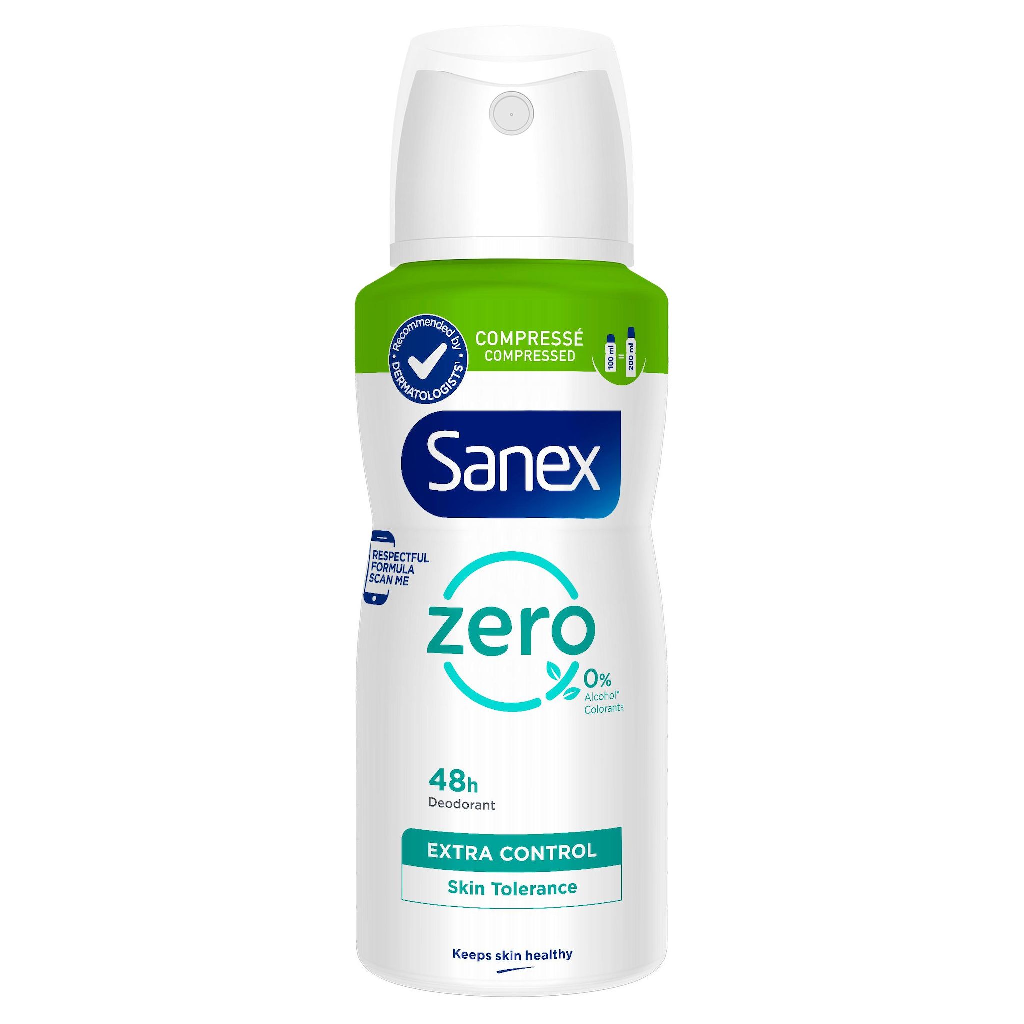 Voir la diapositive 2 : SANEX Zéro% Déodorant spray compressé extra control sans sels d'aluminium 100ml