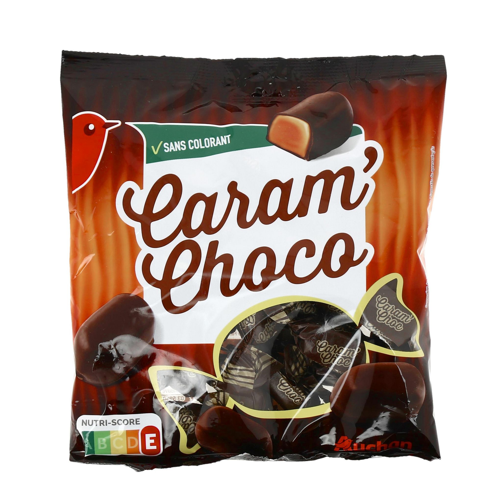 Voir la diapositive 2 : AUCHAN Caram'choc bonbons au chocolat fourrés au caramel 280g