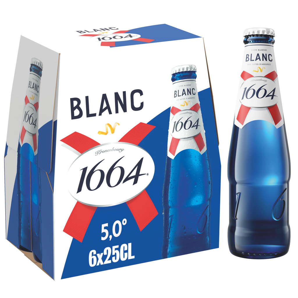 1664 Blanc Bière blanche légère 5% pack bouteilles 6x25cl