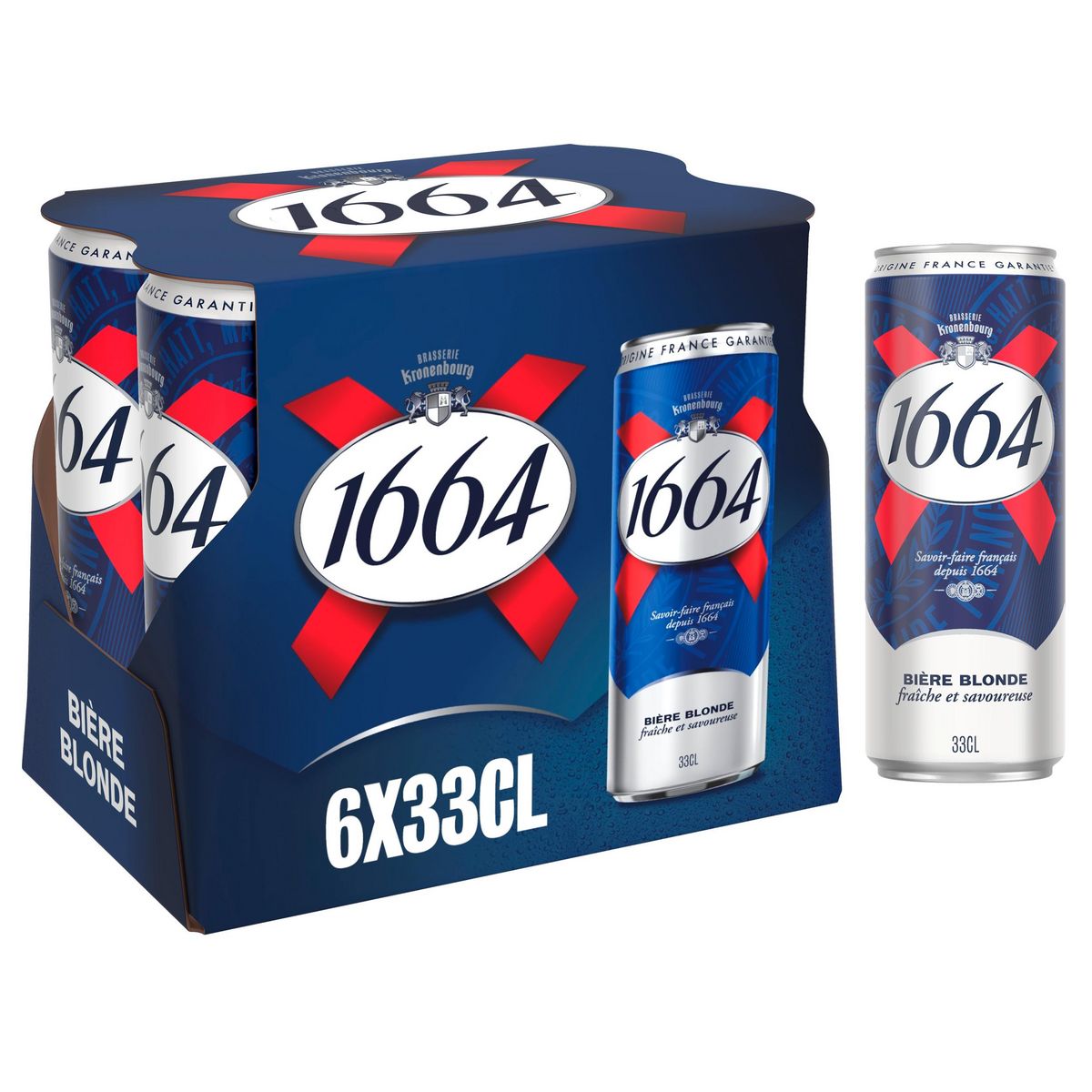 1664 Bière blonde 5.5° boîtes 6x33cl
