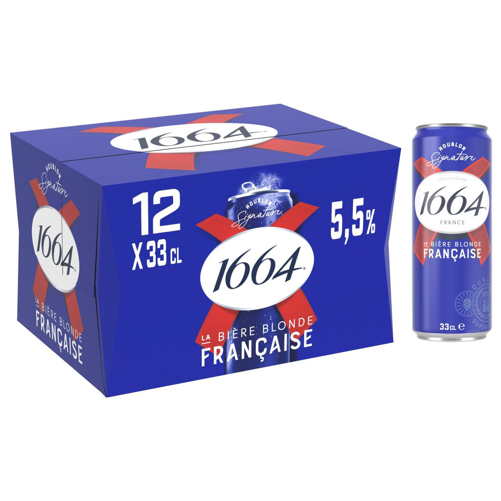 1664 Bière blonde 5.5% boîtes 12x33cl