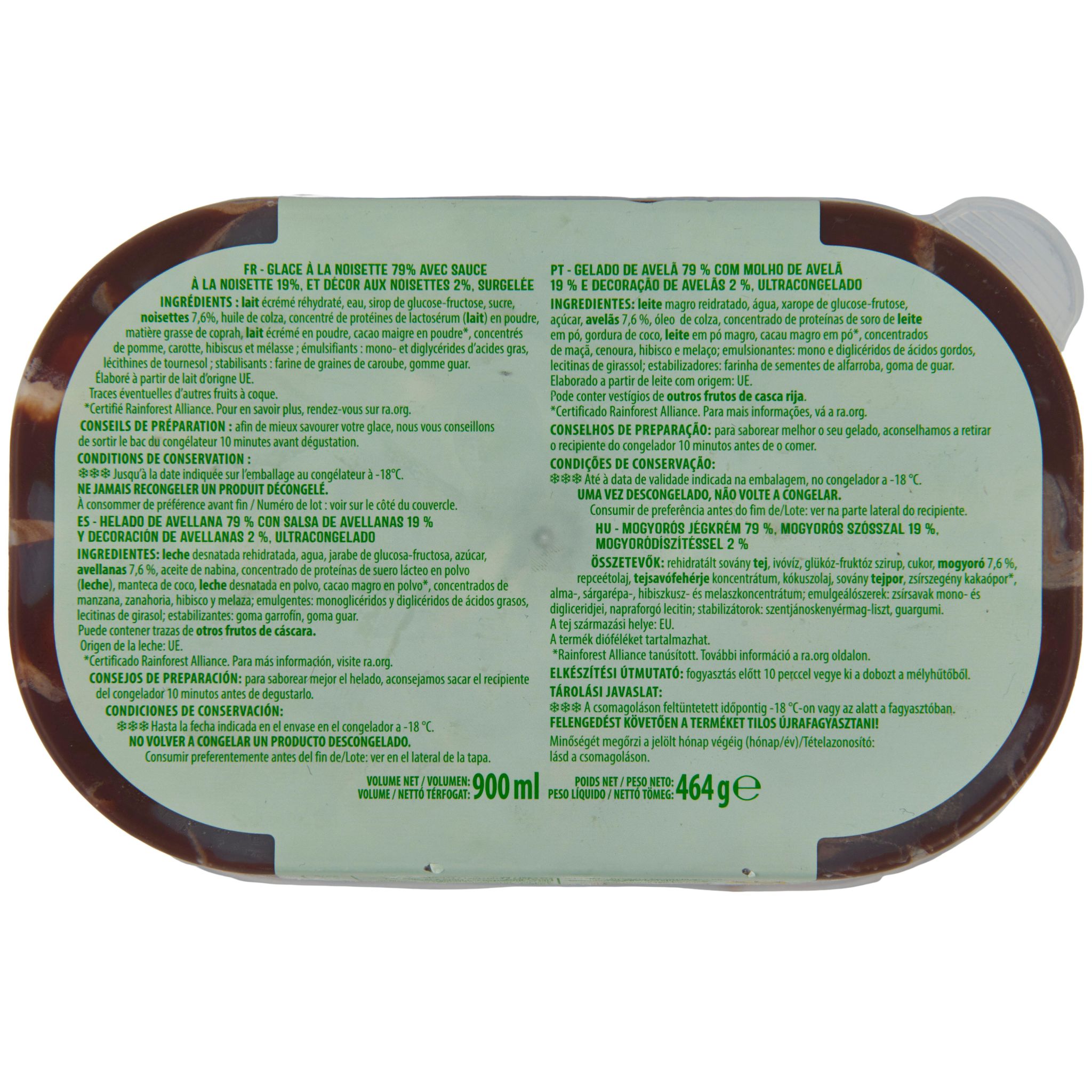 Voir la diapositive 2 : AUCHAN Glace noisettes 460g