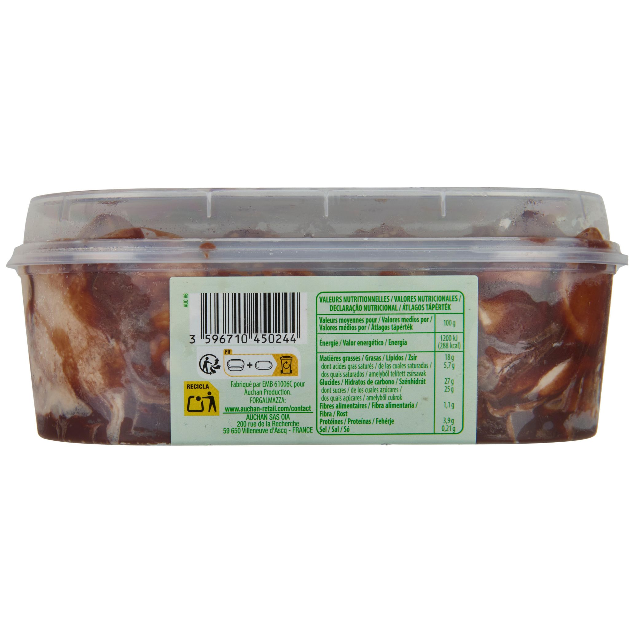 Voir la diapositive 3 : AUCHAN Glace noisettes 460g