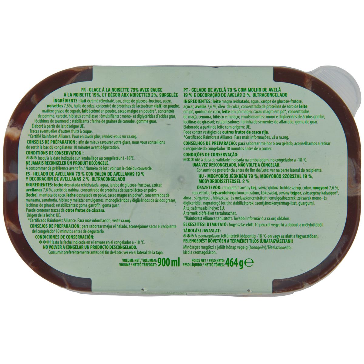 AUCHAN Glace noisettes 460g