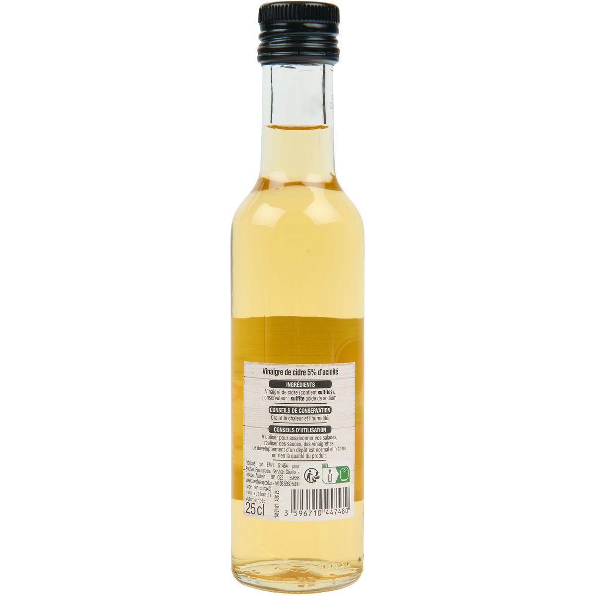 AUCHAN Vinaigre de cidre 25cl
