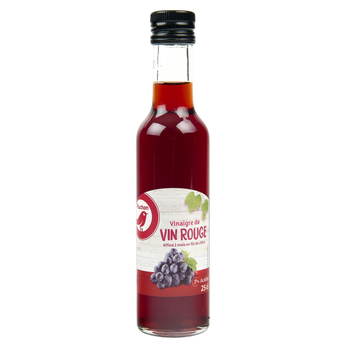 AUCHAN Vinaigre de vin rouge affiné 7% d'acidité 25cl