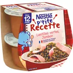 Nestlé NESTLE P'tite recette bol lentilles vertes et jambon dès 12 mois
