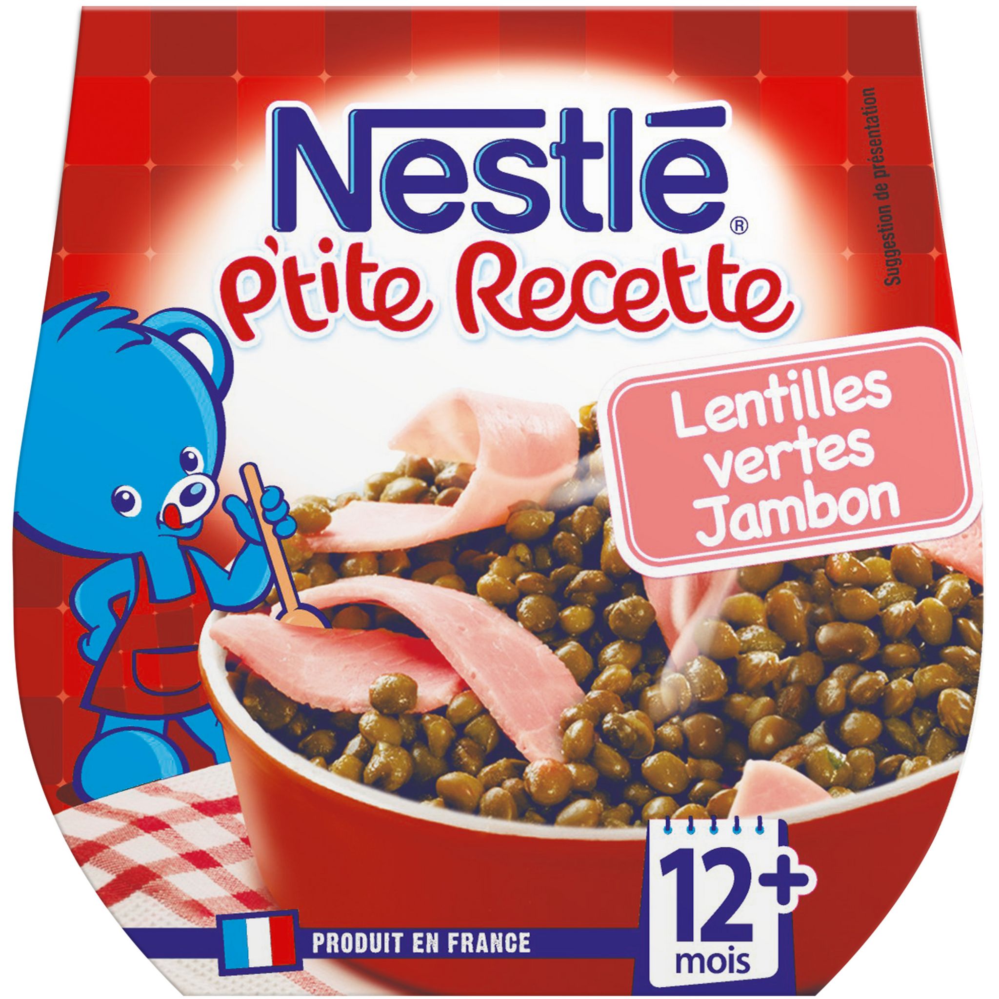 Voir la diapositive 3 : NESTLE P'tite recette bol lentilles vertes et jambon dès 12 mois 2x200g