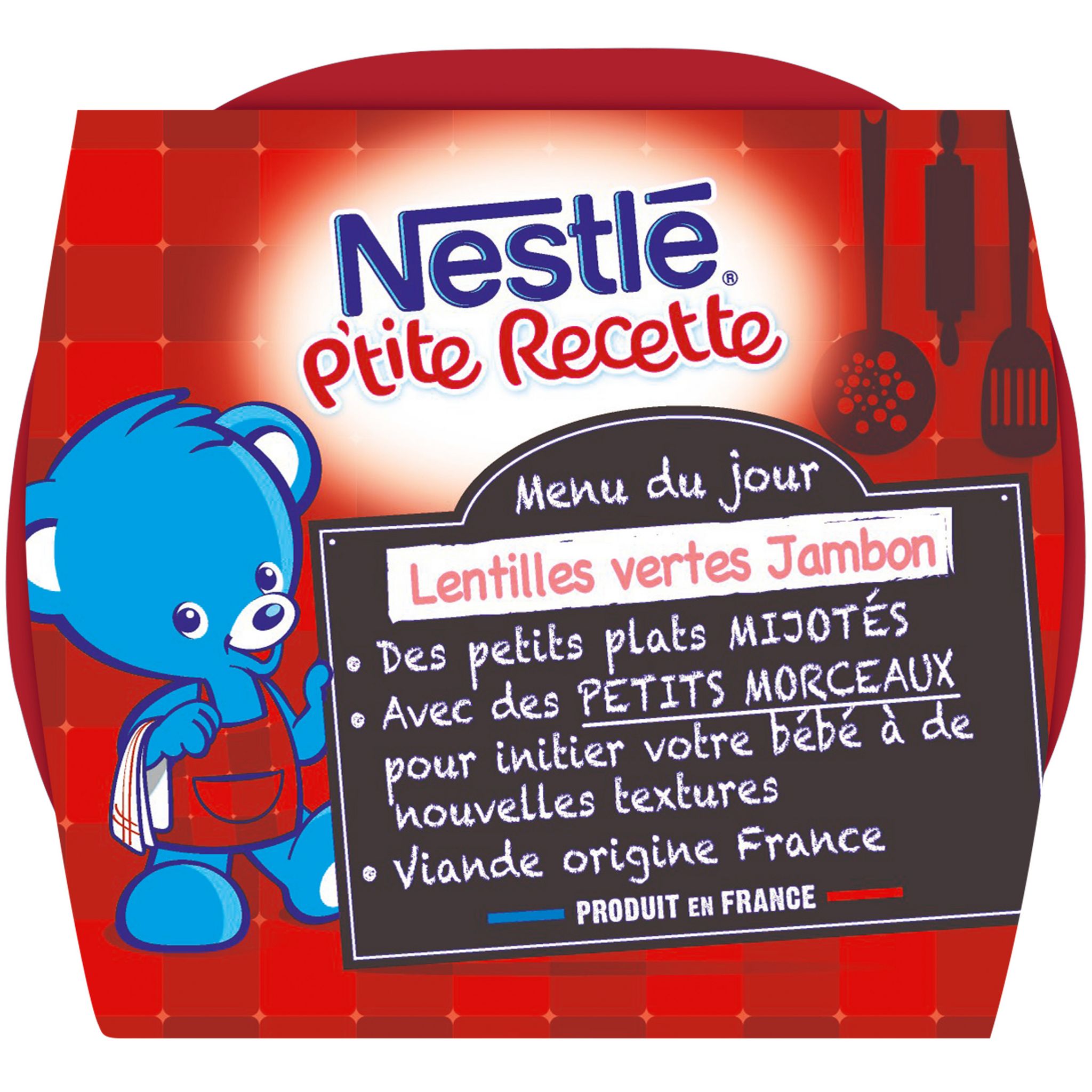 Voir la diapositive 6 : NESTLE P'tite recette bol lentilles vertes et jambon dès 12 mois 2x200g