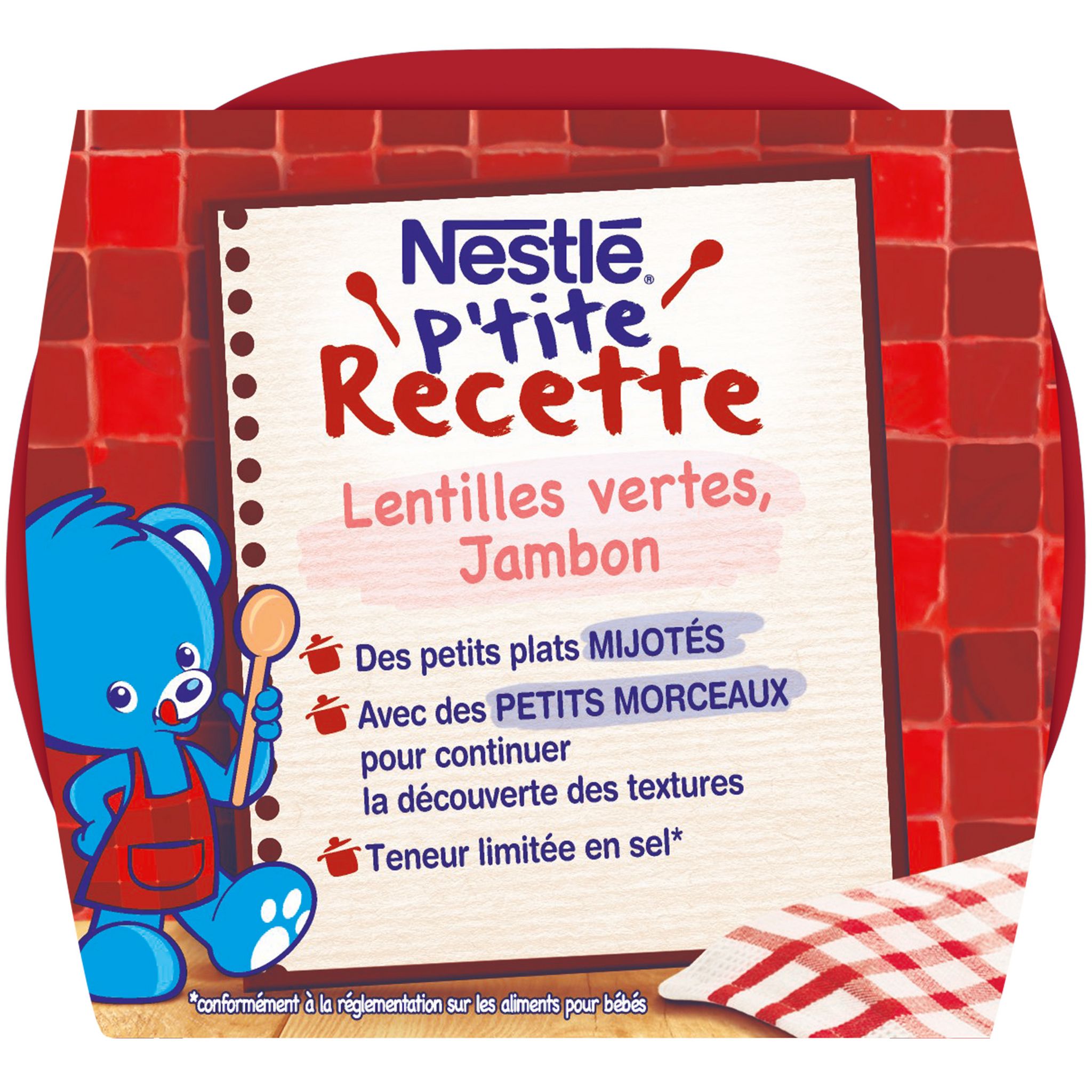 Voir la diapositive 9 : NESTLE P'tite recette bol lentilles vertes et jambon dès 12 mois 2x200g