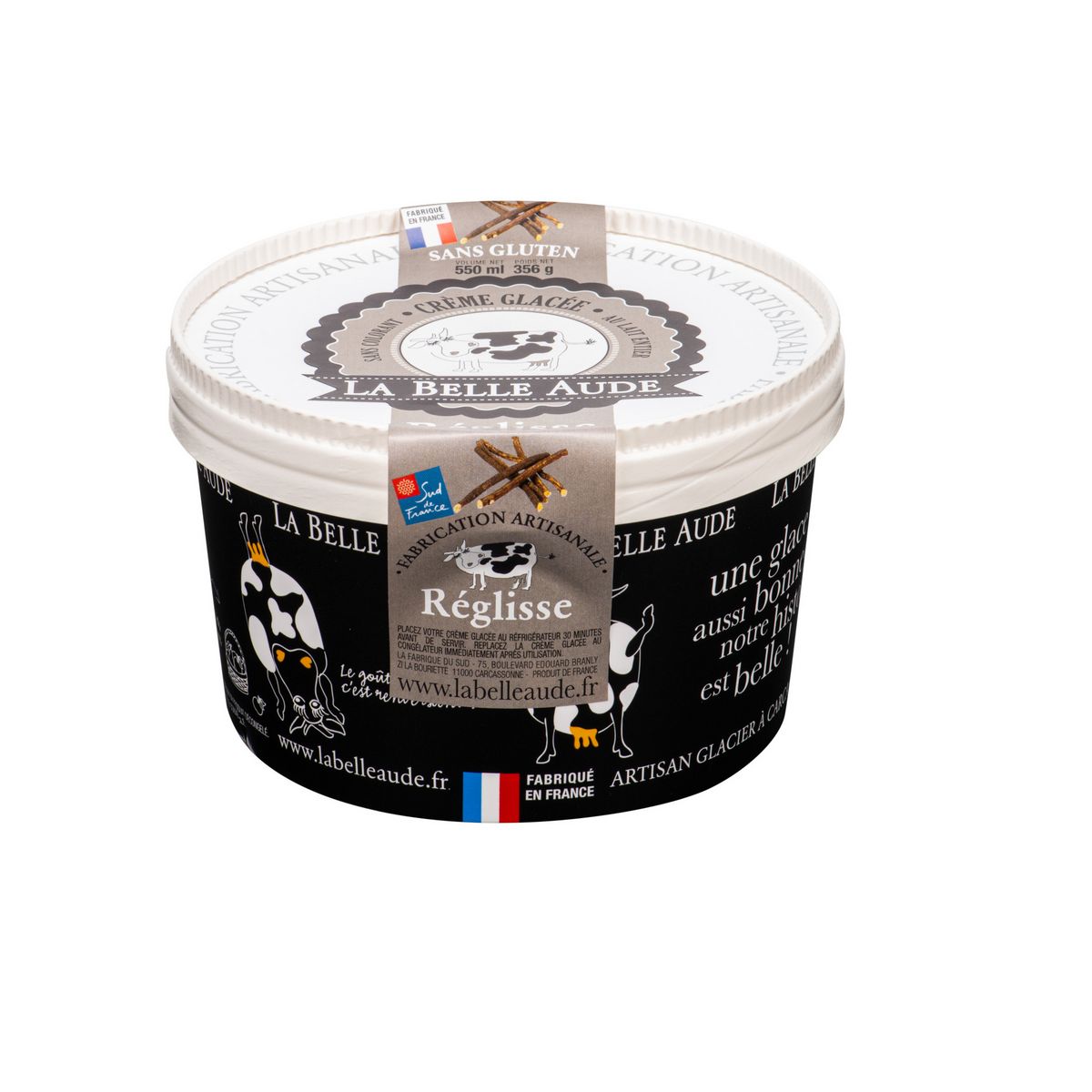 LA BELLE AUDE Crème glacée sans gluten à la réglisse 550g