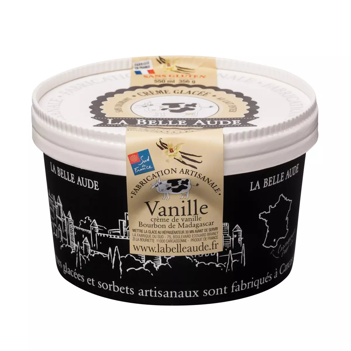 LA BELLE AUDE Crème glacée vanille Bourbon de Madagascar 550ml