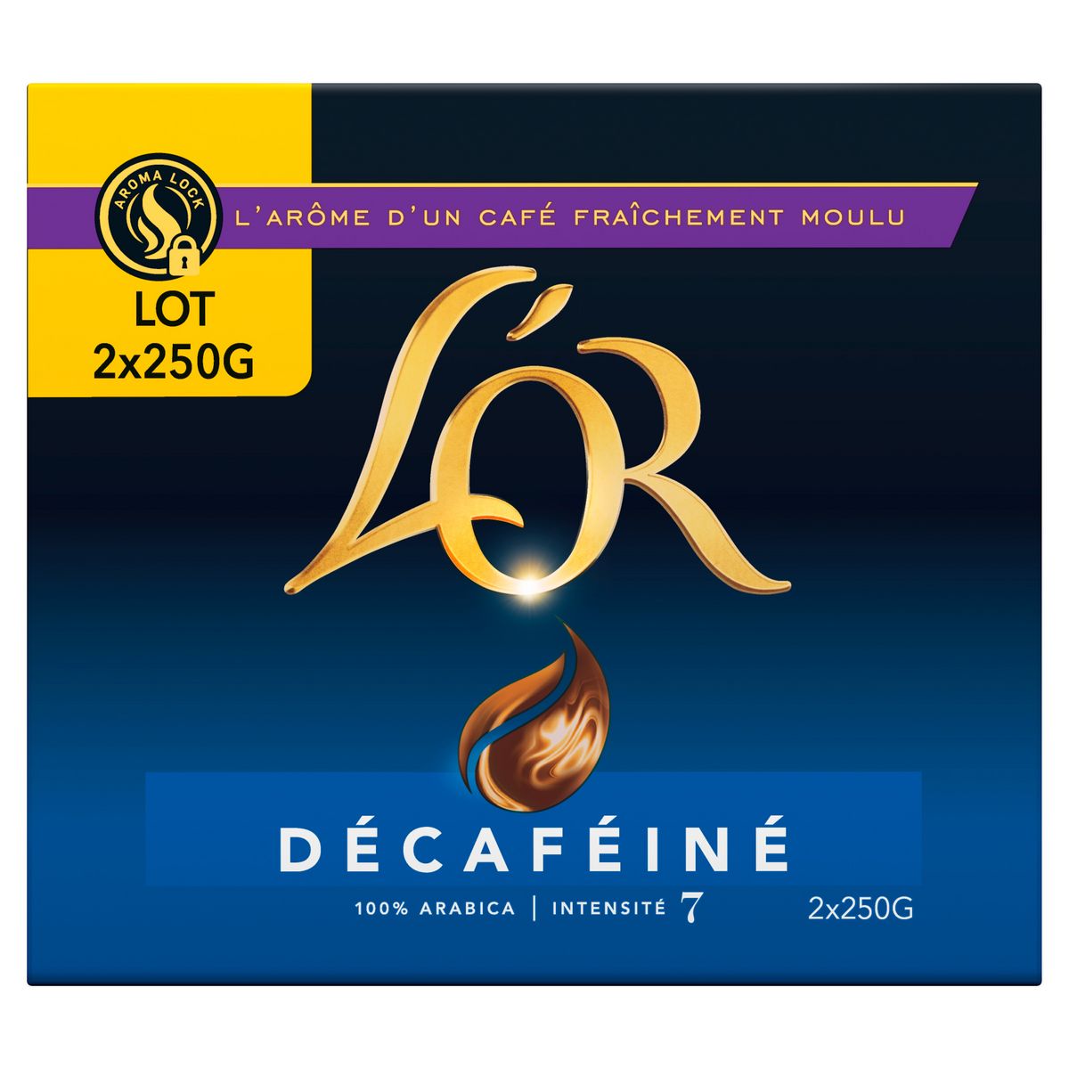 L'OR Café moulu décaféiné 2x250g