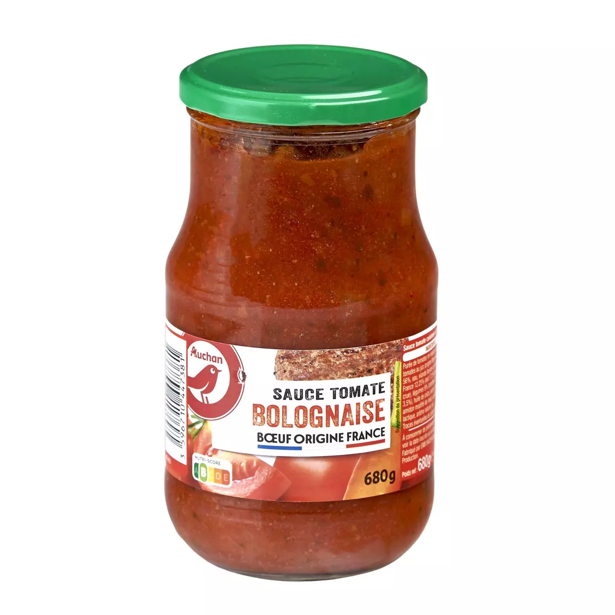 AUCHAN Sauce tomate bolognaise origine France en bocal 680g