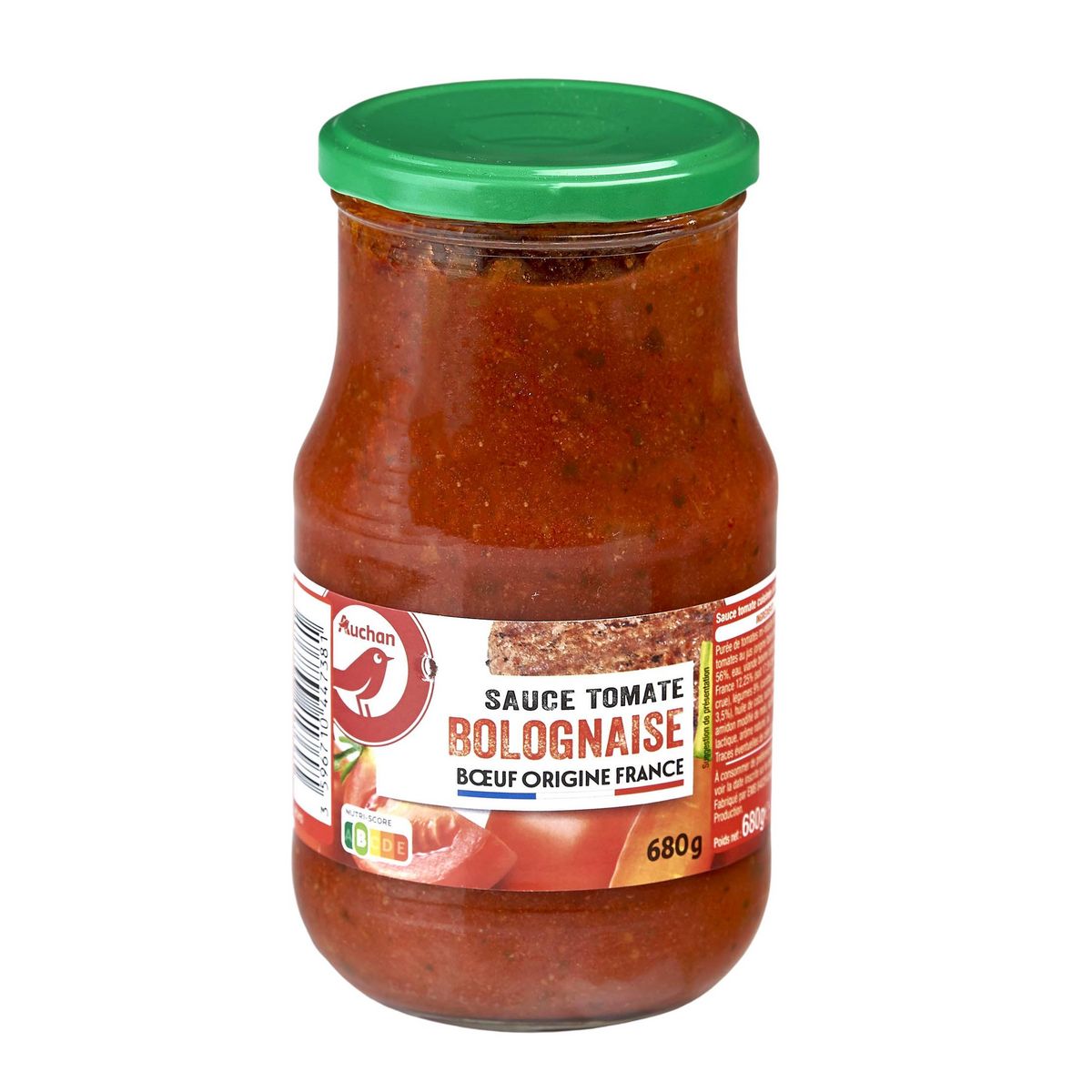 AUCHAN Sauce tomate bolognaise origine France en bocal 680g