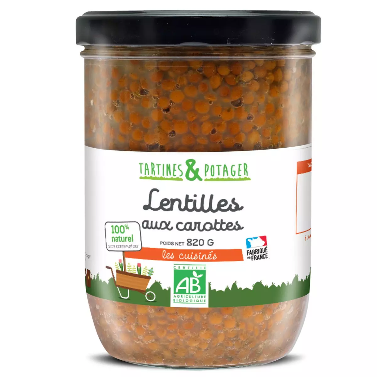 TARTINES & POTAGER Lentilles aux carottes bio Les Cuisinés 840g