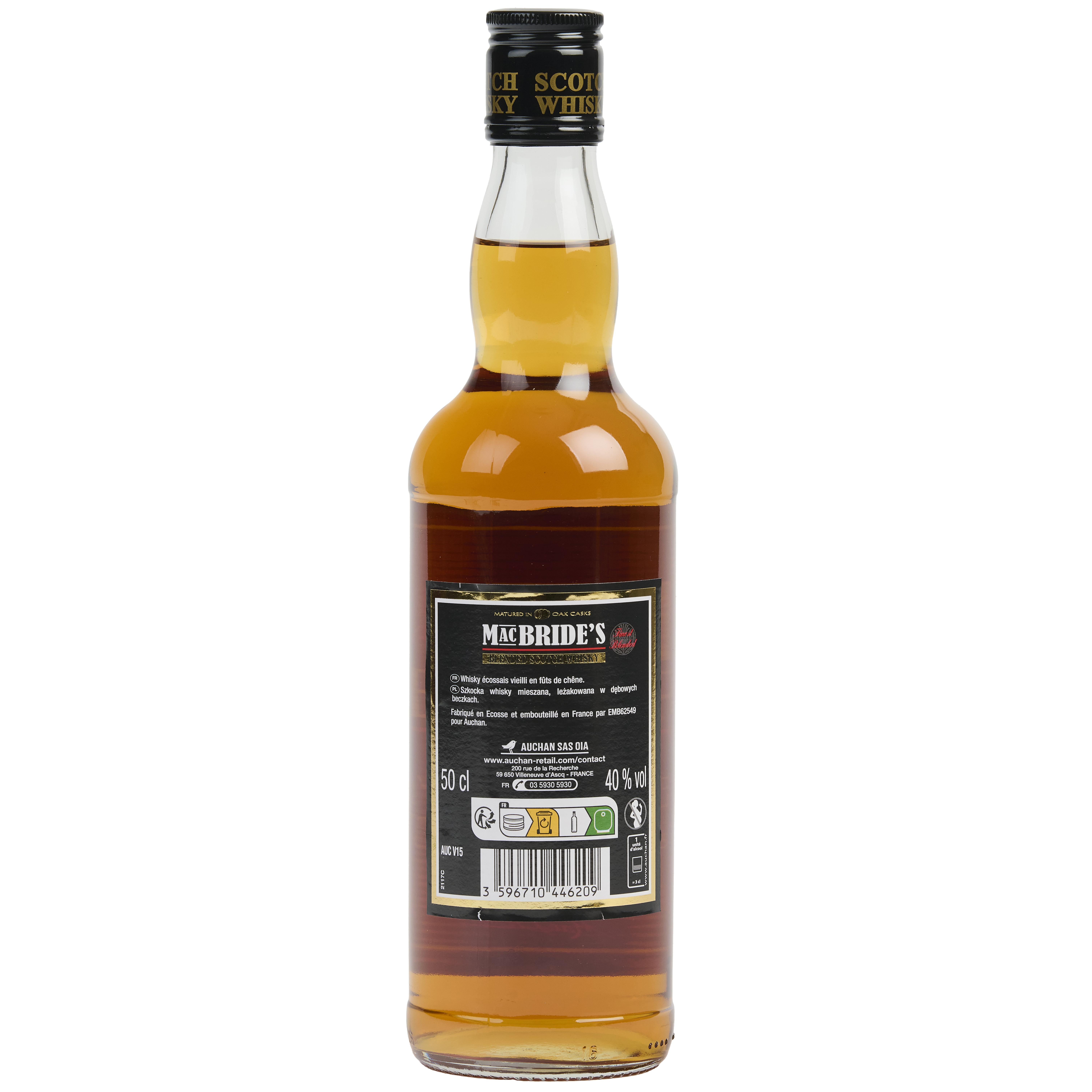 Voir la diapositive 2 : MAC BRIDE'S Scotch whisky écossais blended 40% 50cl