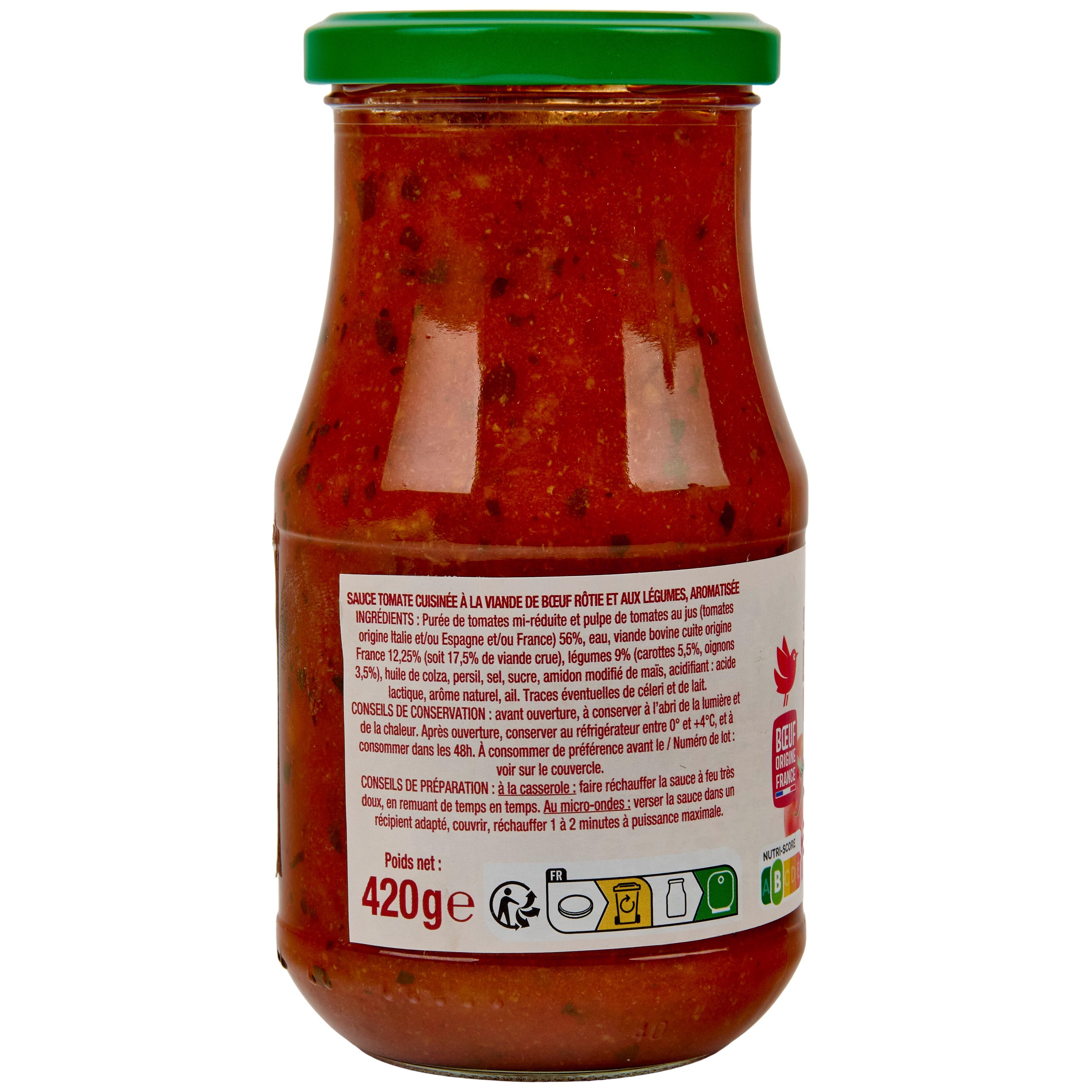 Voir la diapositive 3 : AUCHAN Sauce bolognaise origine France en bocal 420g