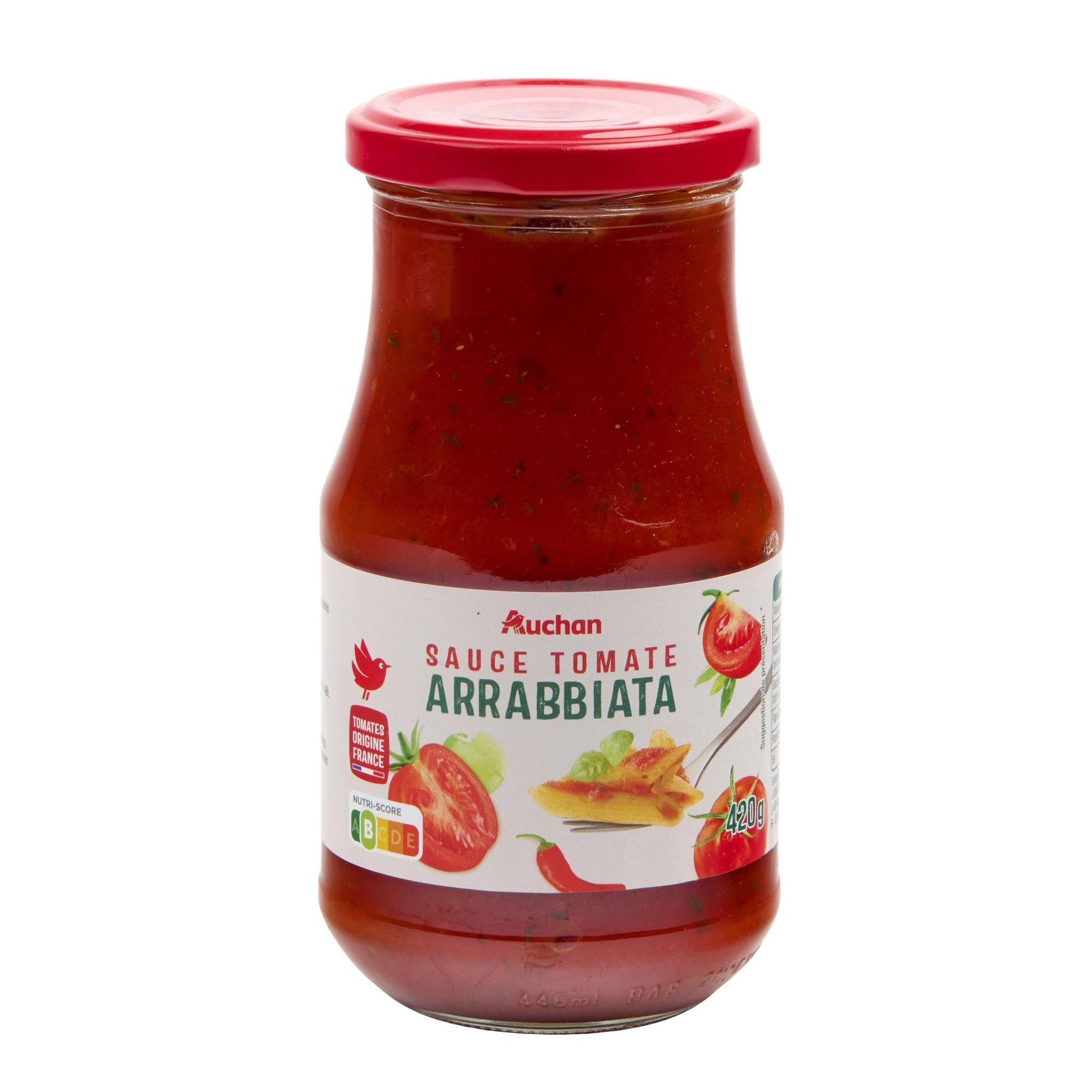 Voir la diapositive 2 : AUCHAN Sauce tomate Arrabbiata 420g