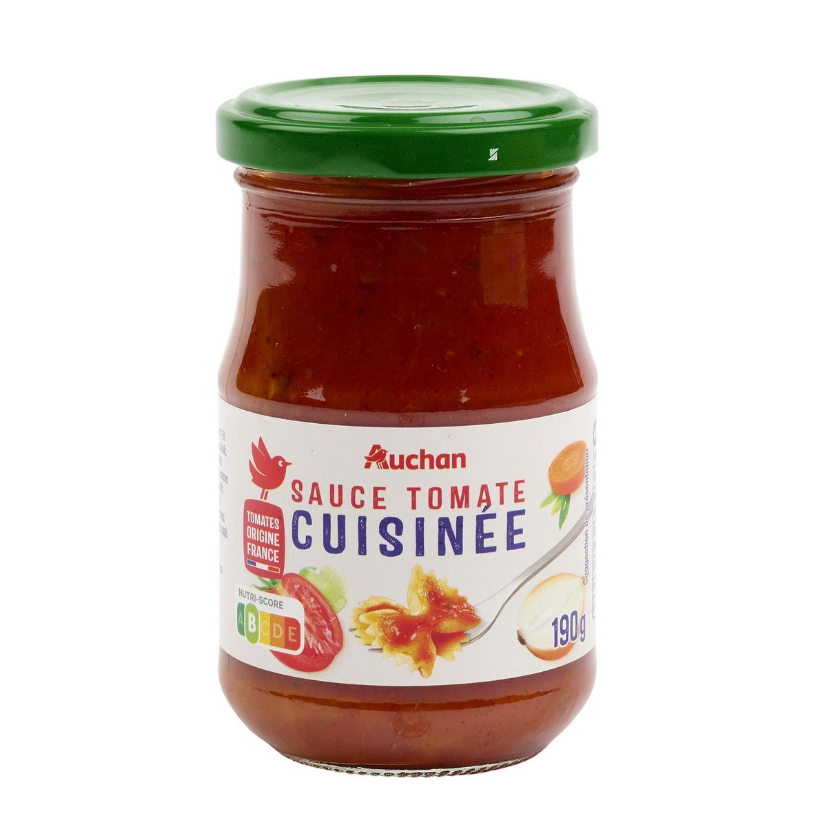 AUCHAN Sauce tomate cuisinée origine France en bocal 190g