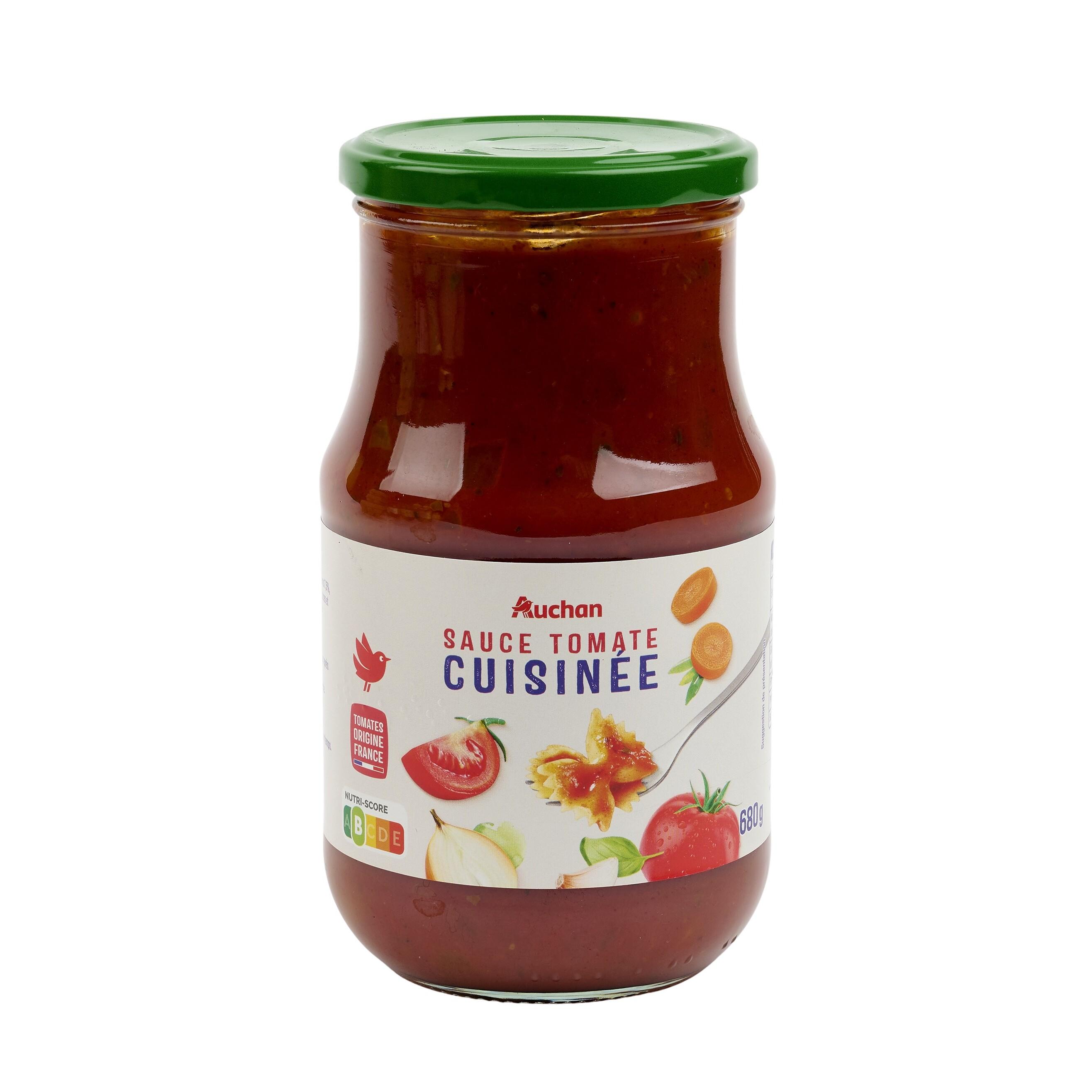 Voir la diapositive 2 : AUCHAN Sauce tomate cuisinée origine France en bocal 680g
