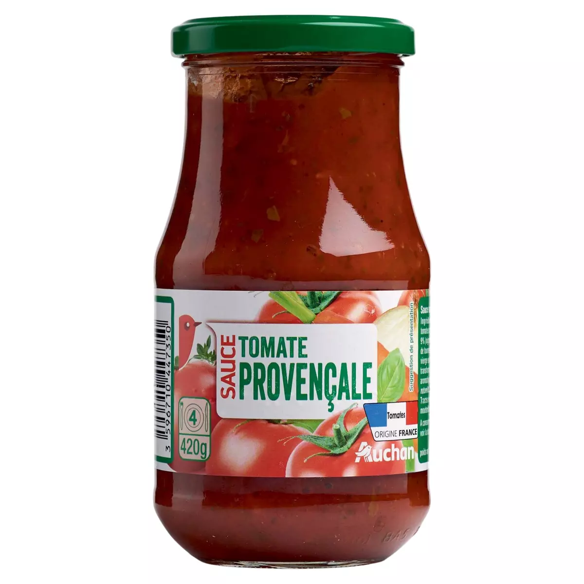 AUCHAN Sauce tomate provençale origine France en bocal 420g