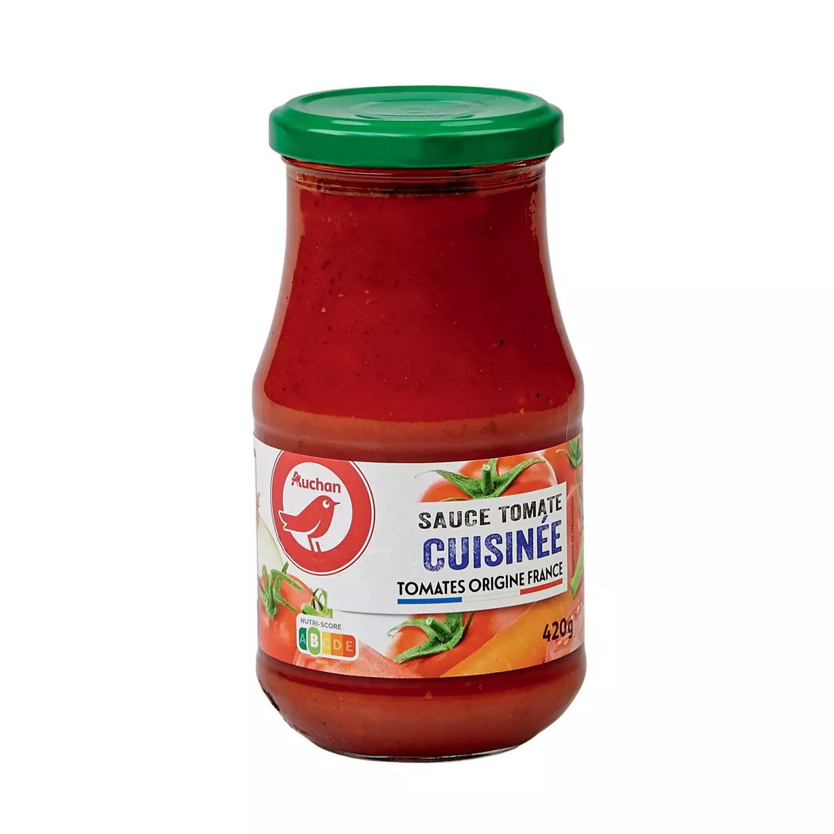 AUCHAN Sauce tomate cuisinée origine France en bocal 420g