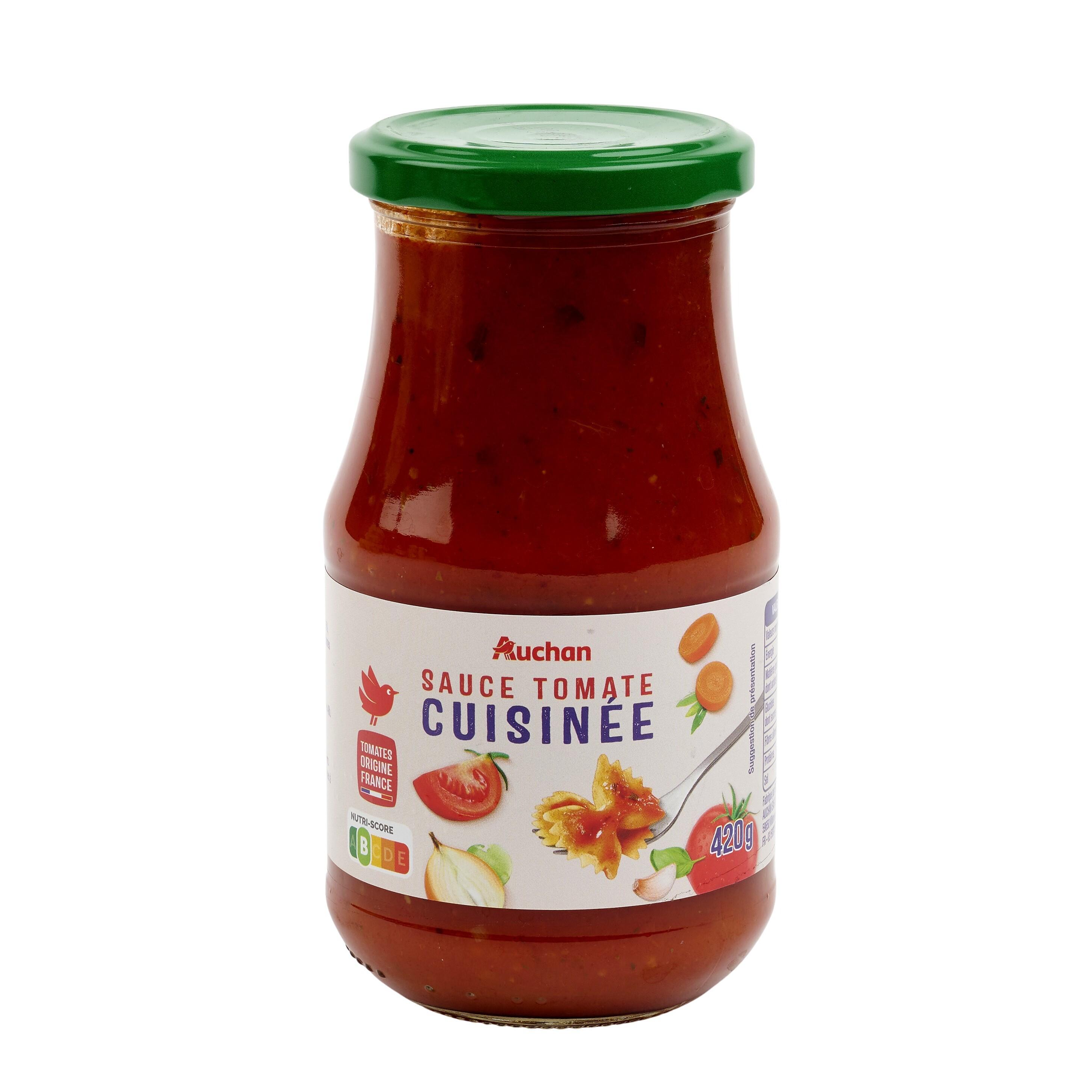 Voir la diapositive 2 : AUCHAN Sauce tomate cuisinée origine France en bocal 420g
