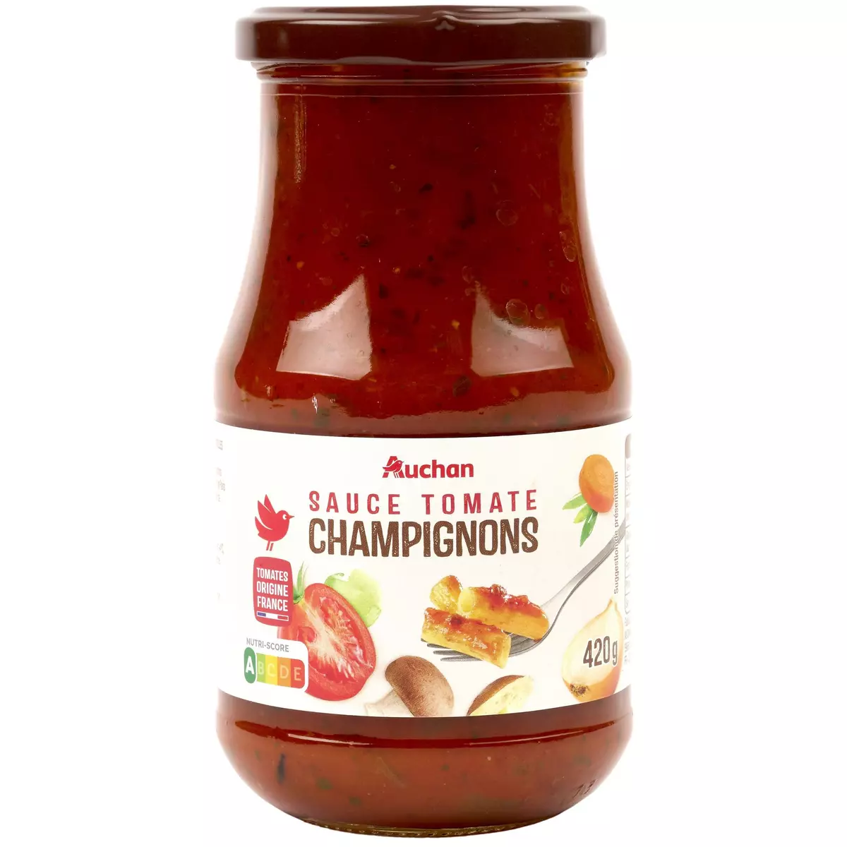 AUCHAN Sauce tomate forestière, en bocal 420g
