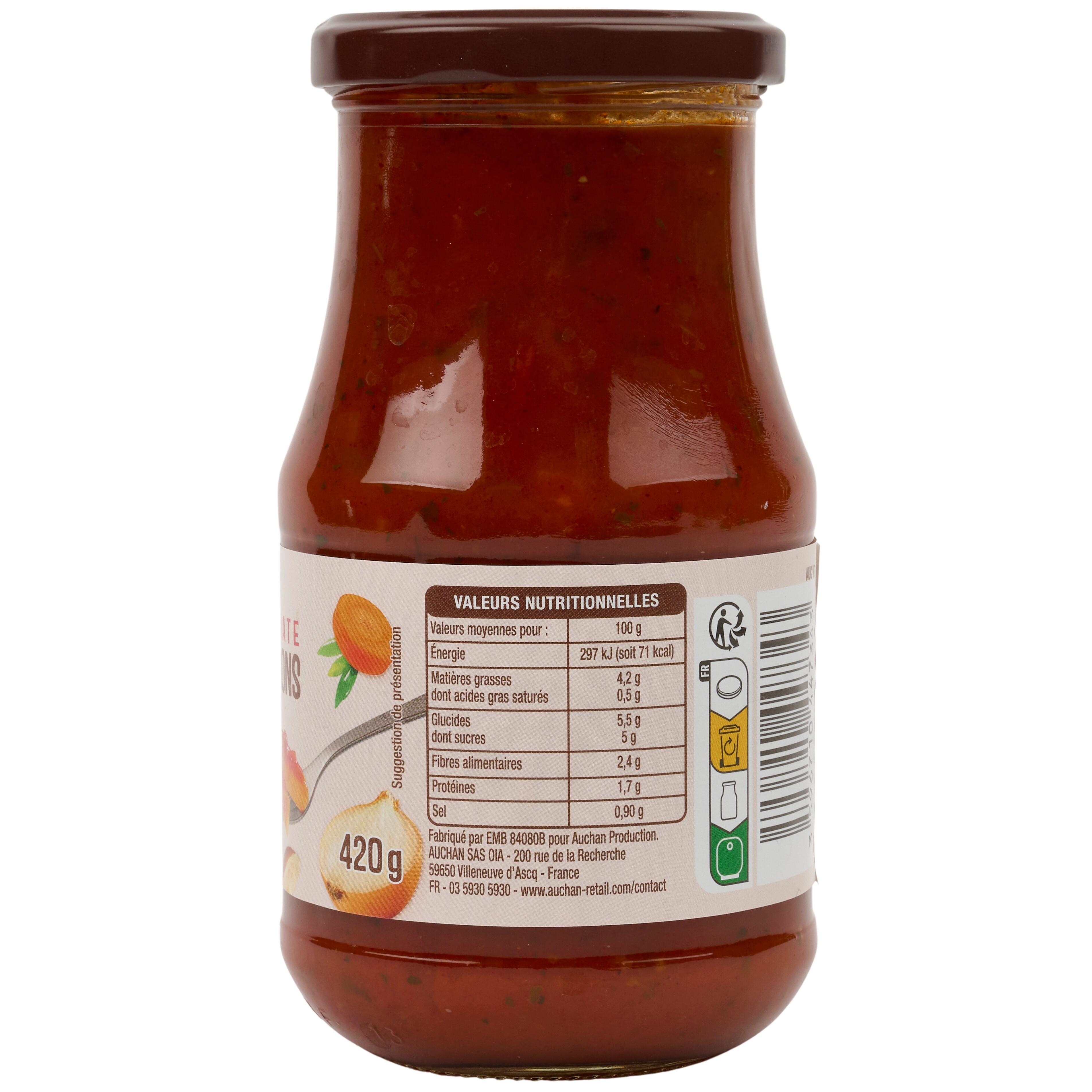 Voir la diapositive 2 : AUCHAN Sauce tomate forestière, en bocal 420g