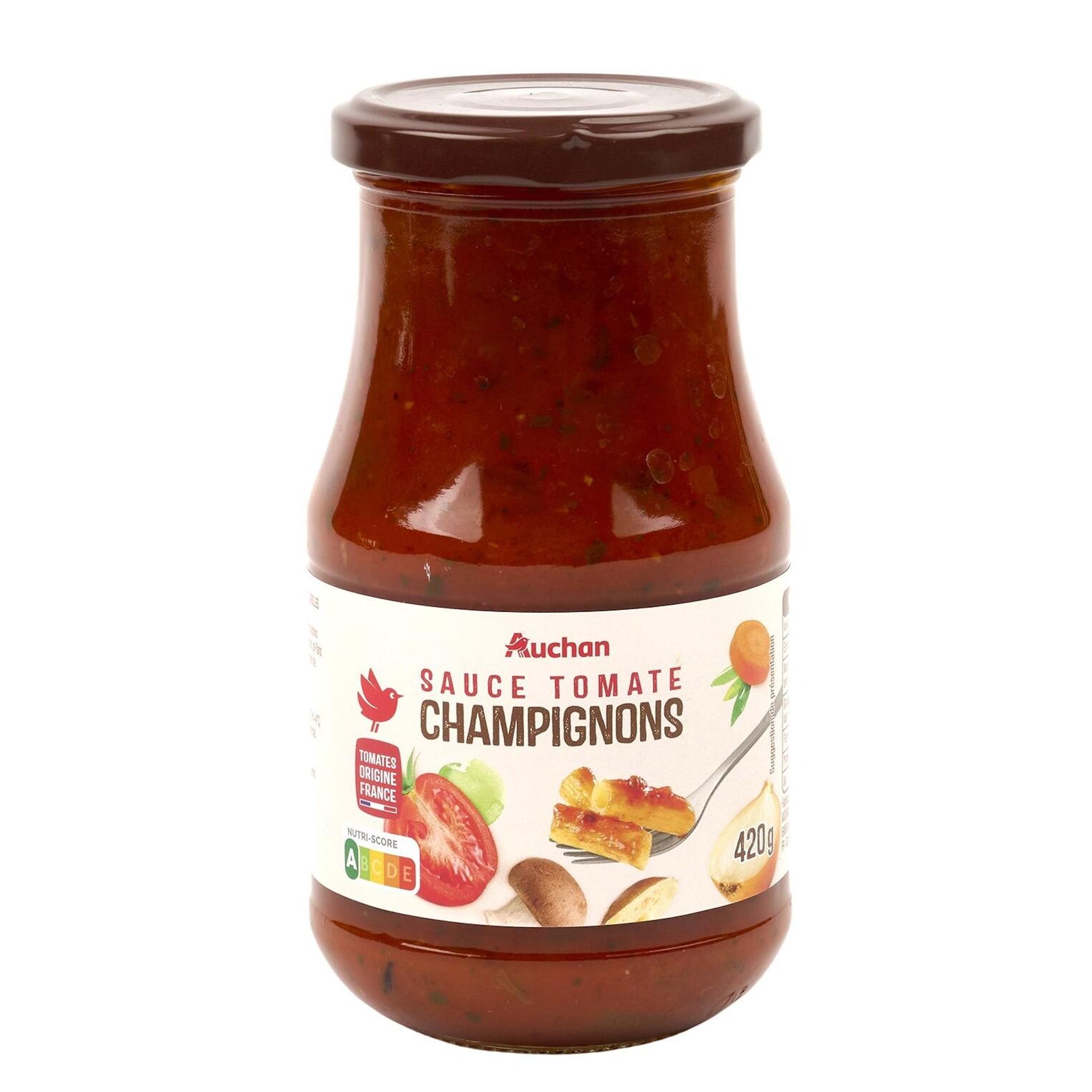 Voir la diapositive 4 : AUCHAN Sauce tomate forestière, en bocal 420g