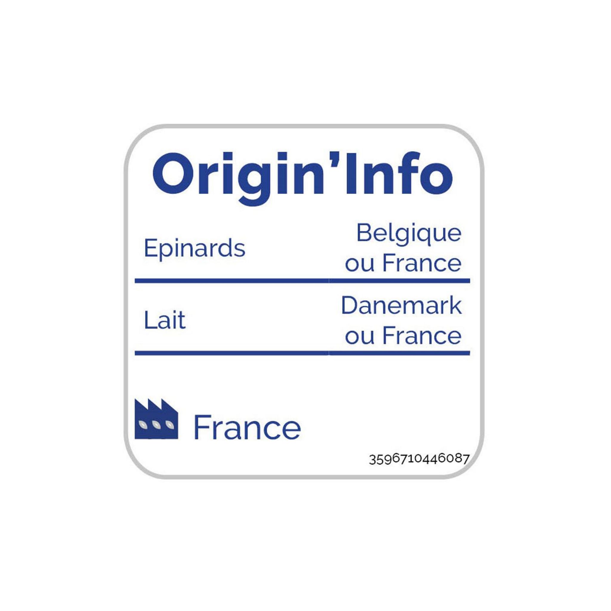 Voir la diapositive 4 : AUCHAN Epinards en branches à la crème 4 portions 600g