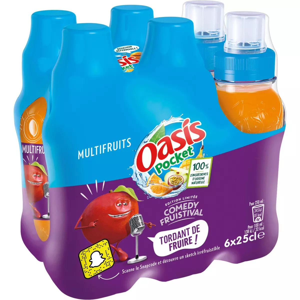 OASIS Pocket boisson multifruits bouteilles 6x25cl