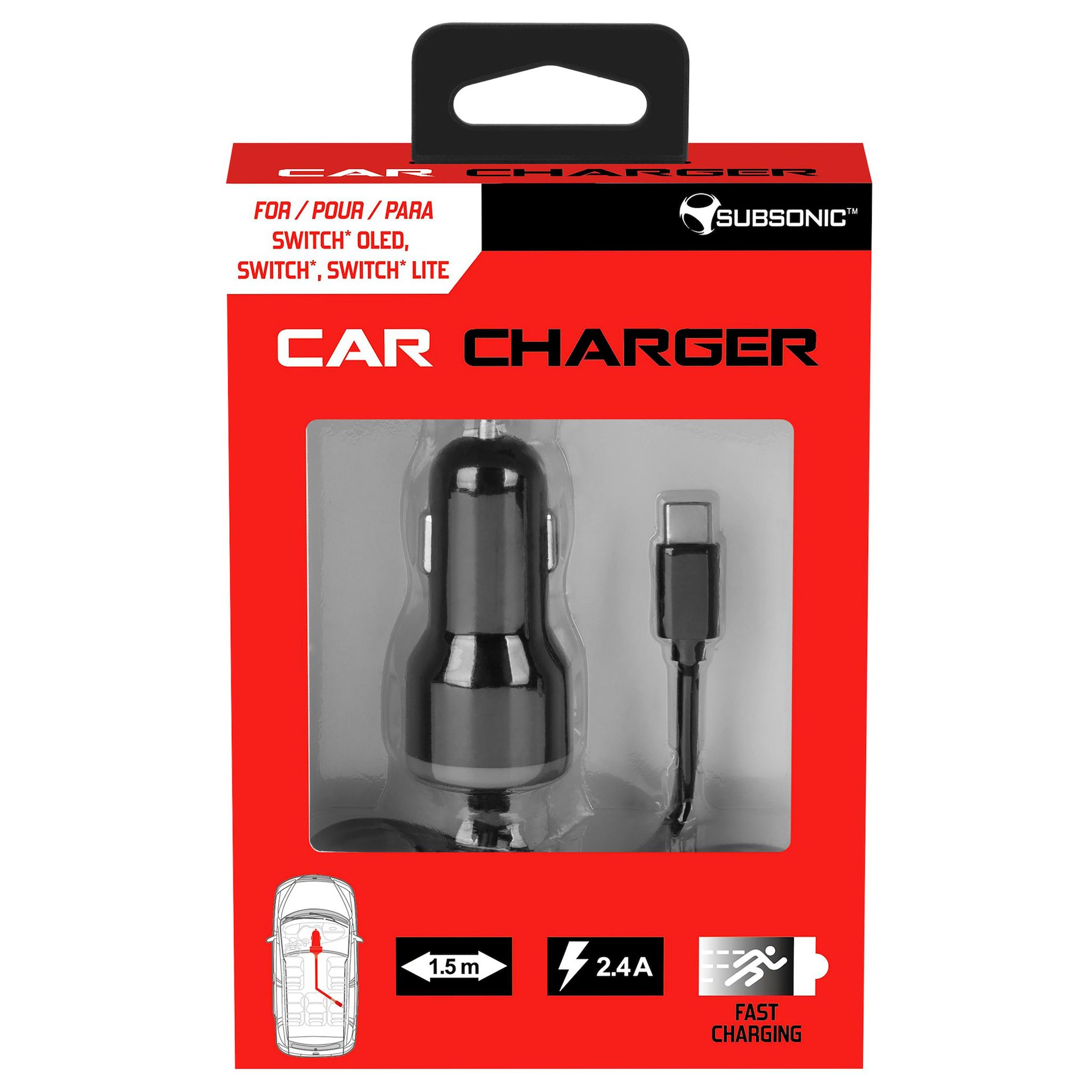 SUBSONIC Chargeur voiture Nintendo Switch