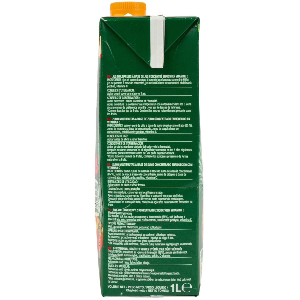 AUCHAN Jus ananas et multi fruits à base de concentré brique 1l