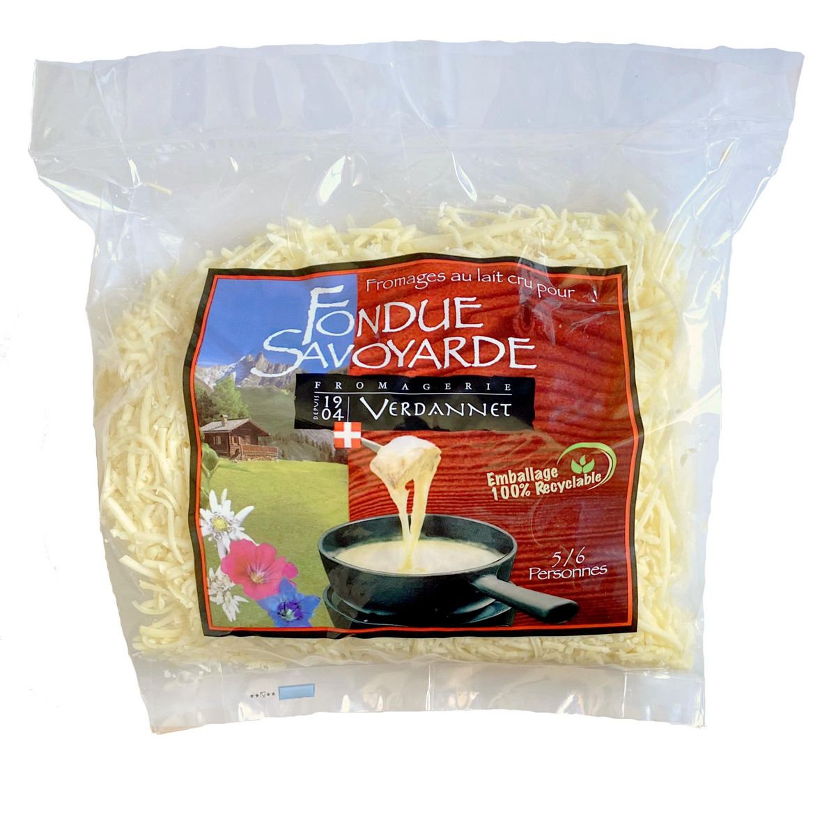 VERDANNET Fromage à fondue savoyarde 5/6 parts 1kg