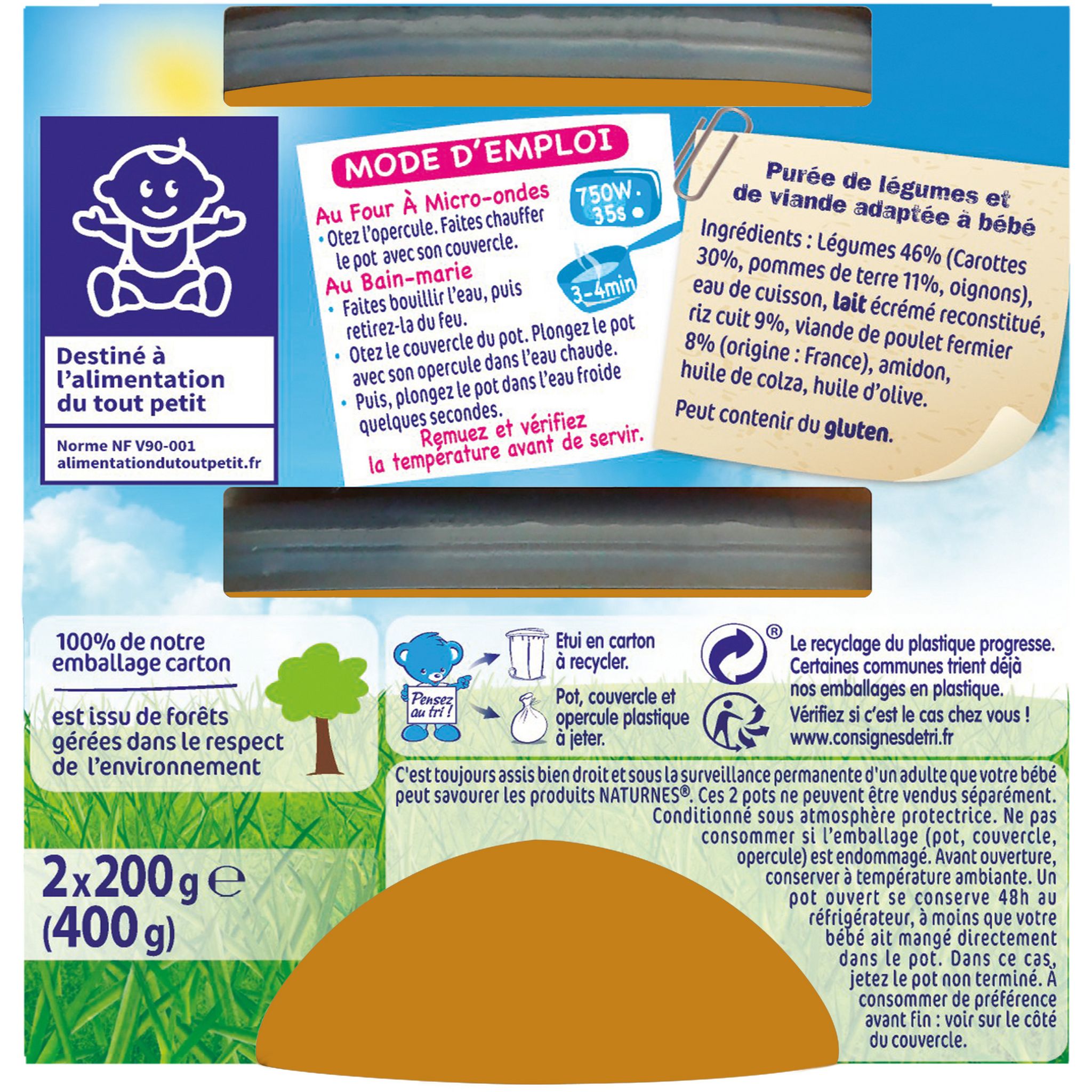 Voir la diapositive 5 : NESTLE Naturnes bol carottes riz et poulet fermier dès 6 mois 2x190g