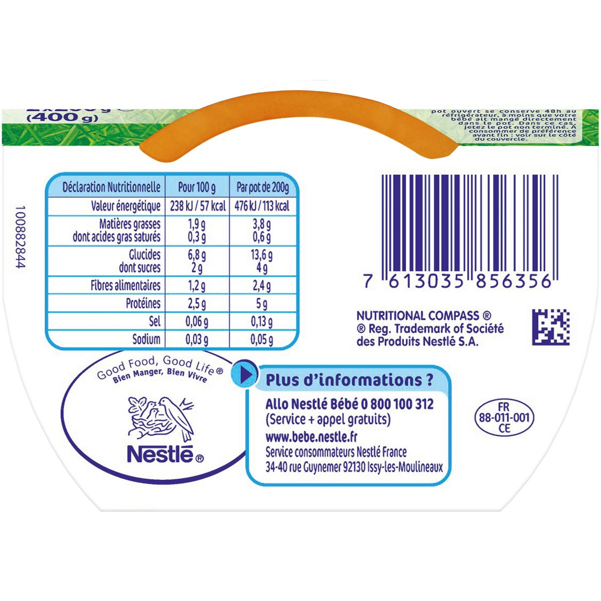 NESTLE Naturnes bol carottes riz et poulet fermier dès 6 mois 2x190g