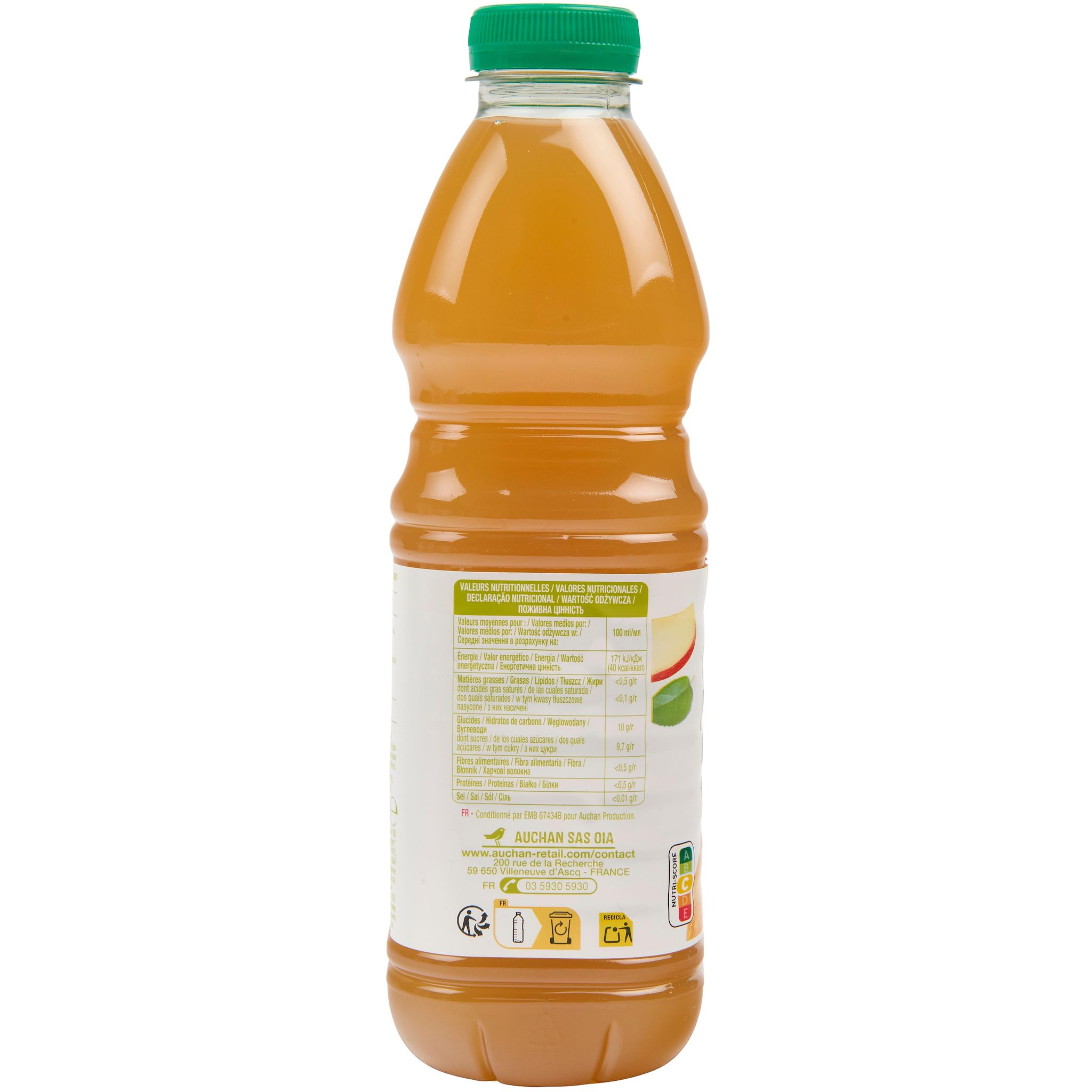 Voir la diapositive 3 : AUCHAN Pur jus de pomme douce 1l