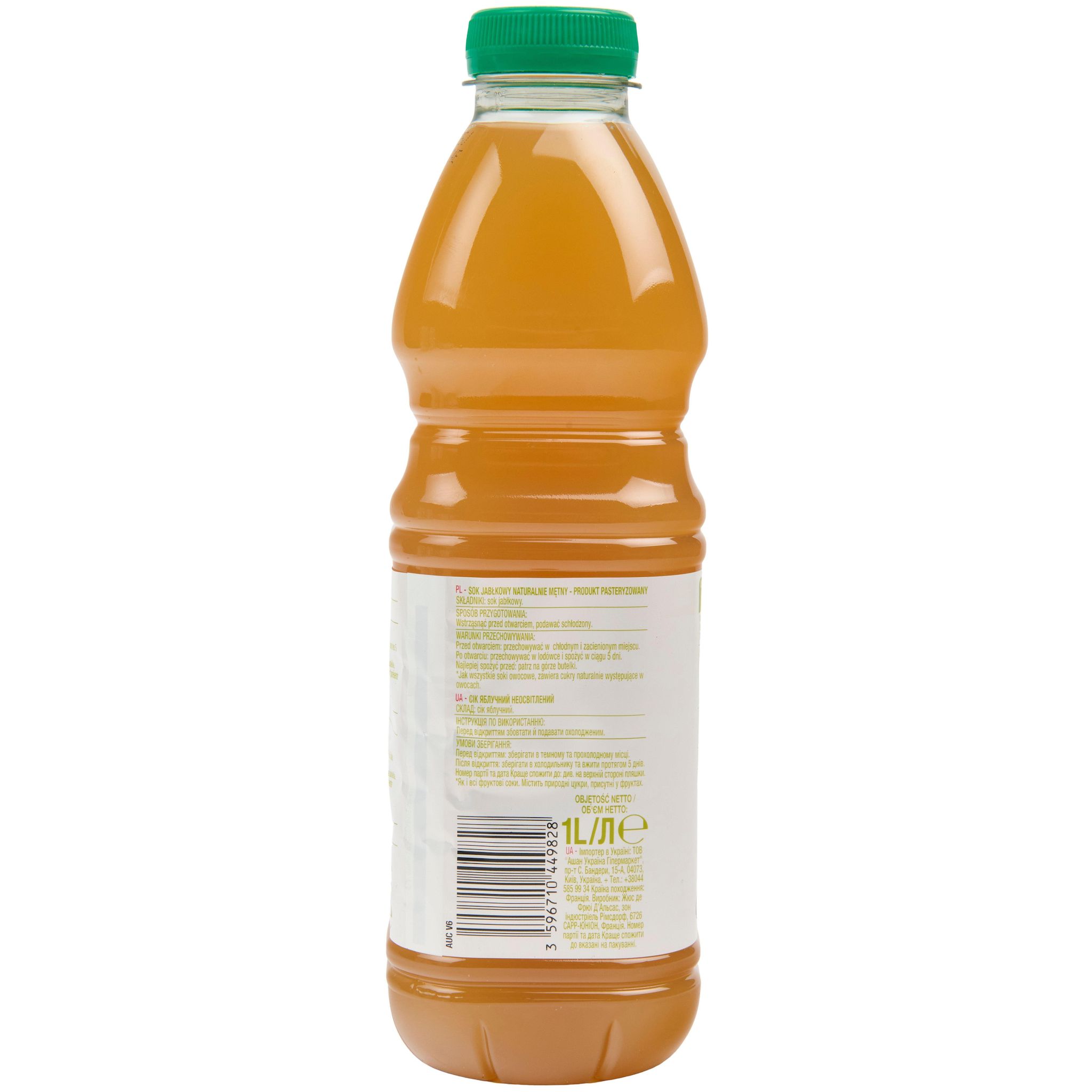 Voir la diapositive 4 : AUCHAN Pur jus de pomme douce 1l