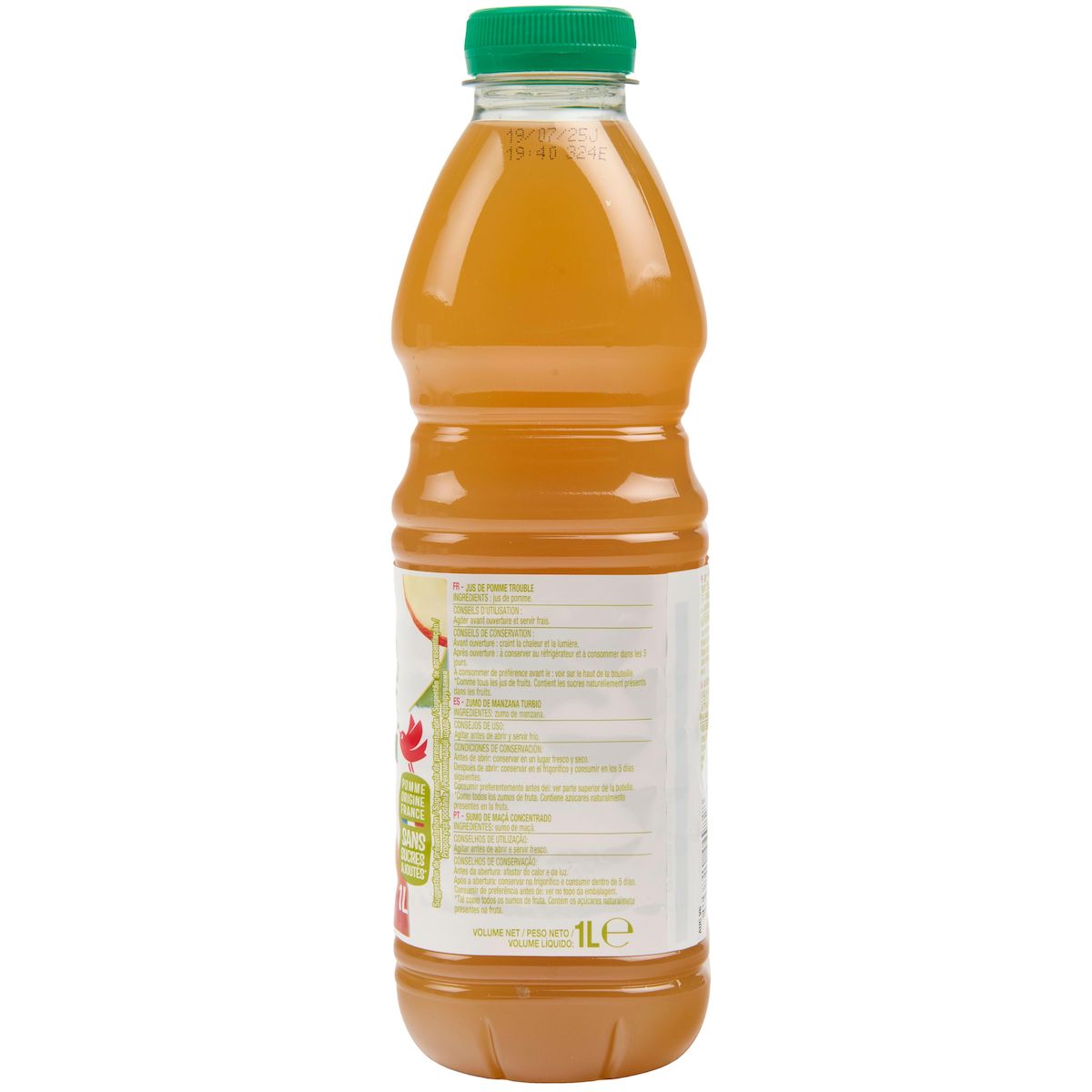 AUCHAN Pur jus de pomme douce 1l