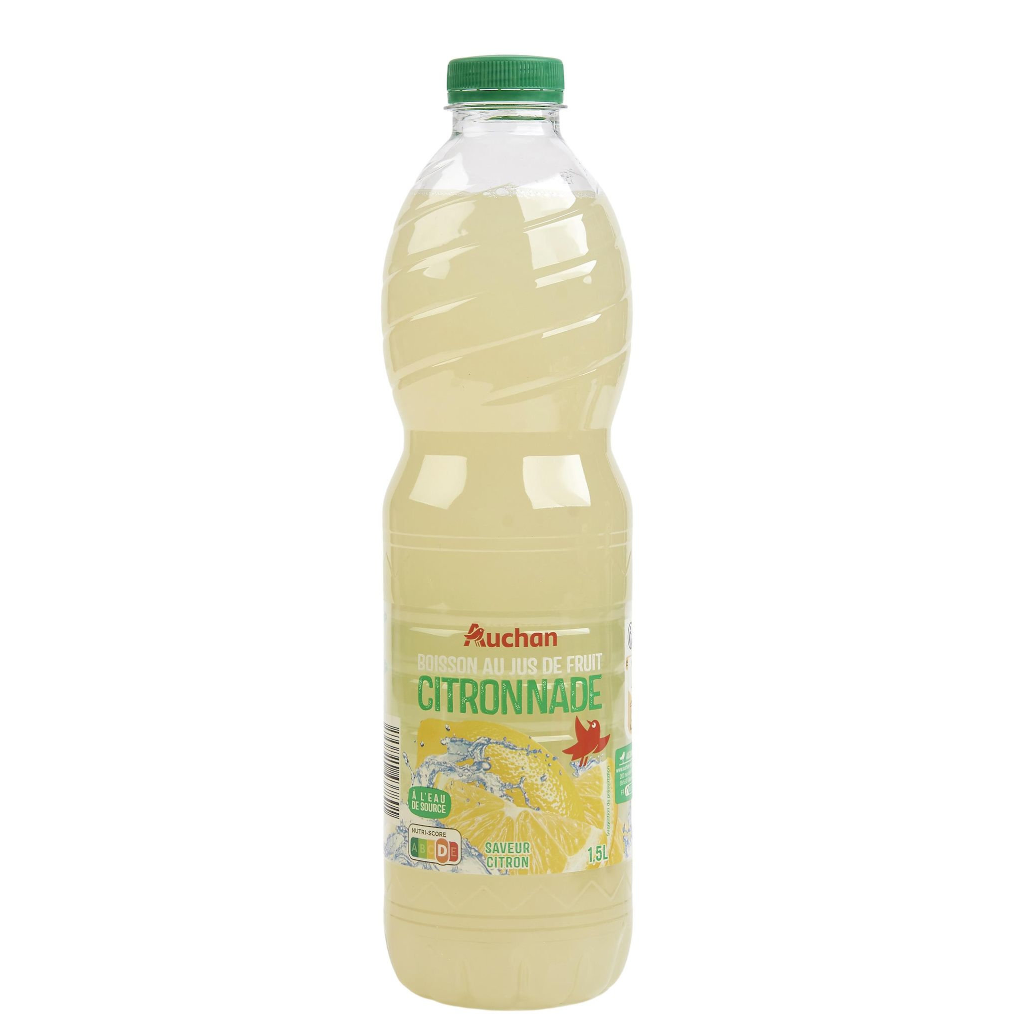 Voir la diapositive 2 : AUCHAN Citronnade à l'eau de source 1,5l